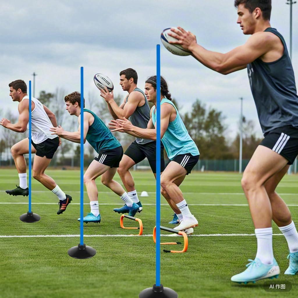 6 Postes de Agilidad Ajustables Nbguigdstr con Bases de Goma