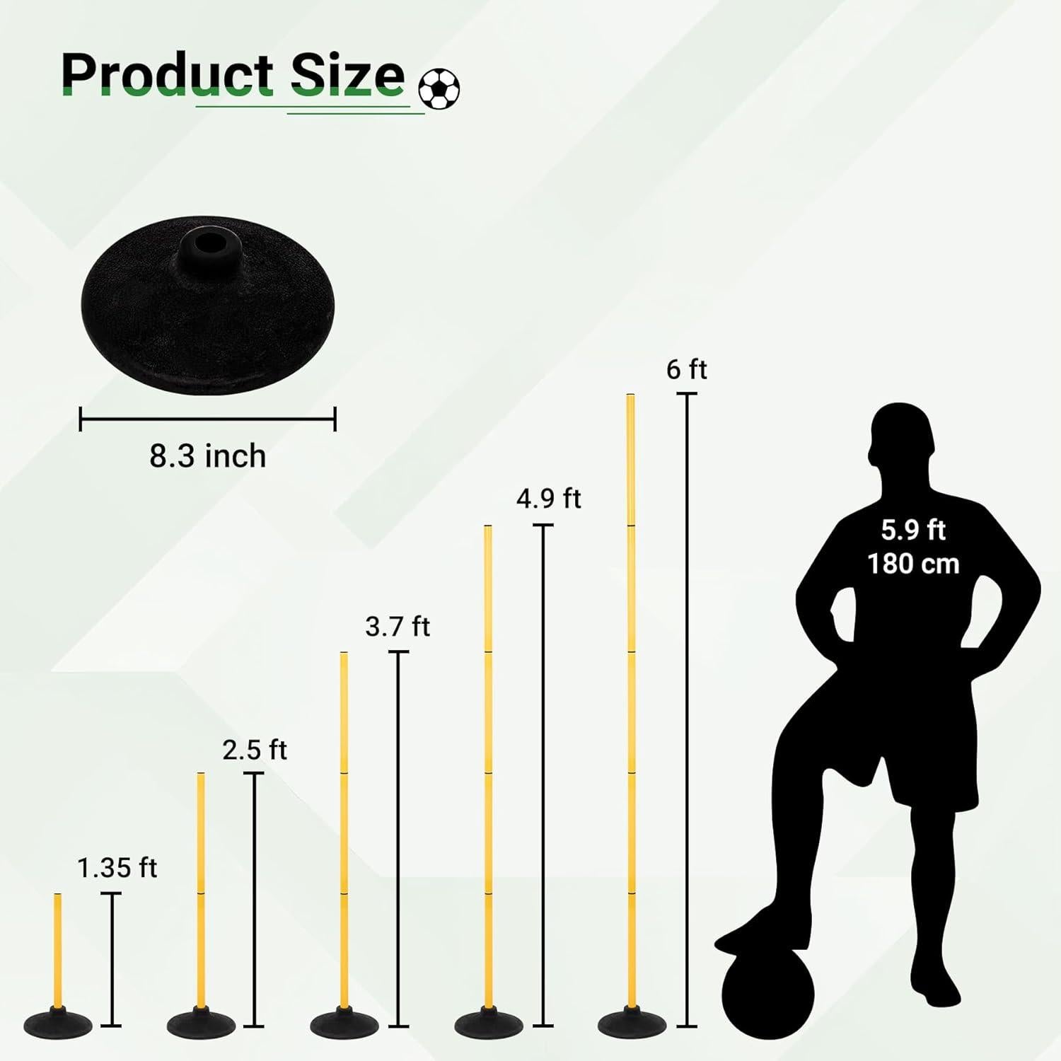 Postes de Agilidad Neoaider 1.83 m Paquete de 6 para Entrenamiento