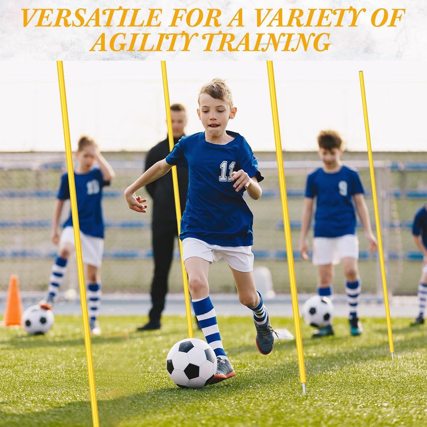 Bastones de Agilidad Blulu 1.5m Ajustables para Fútbol - 10 Piezas