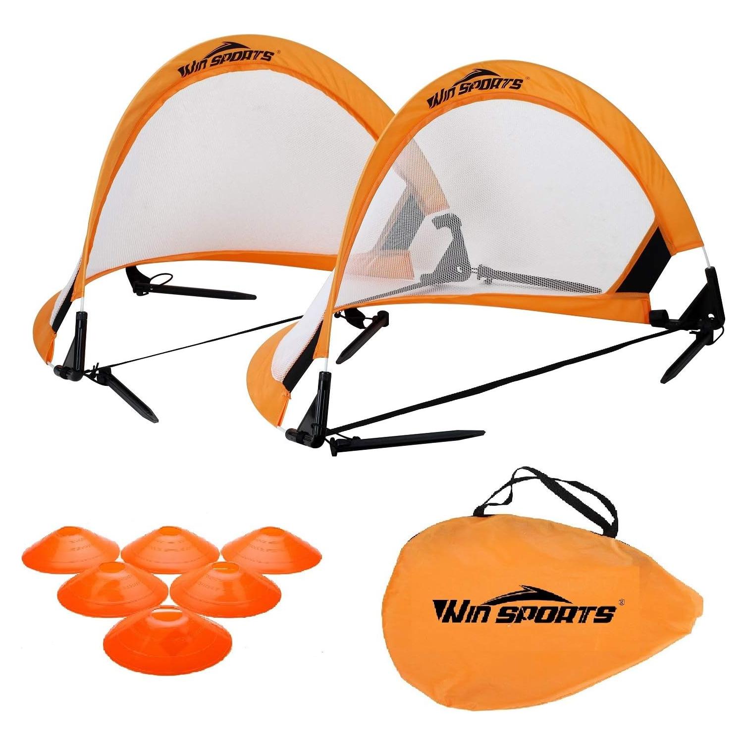 Portería de Fútbol Plegable WIn SPORTS 1.22 m con Conos