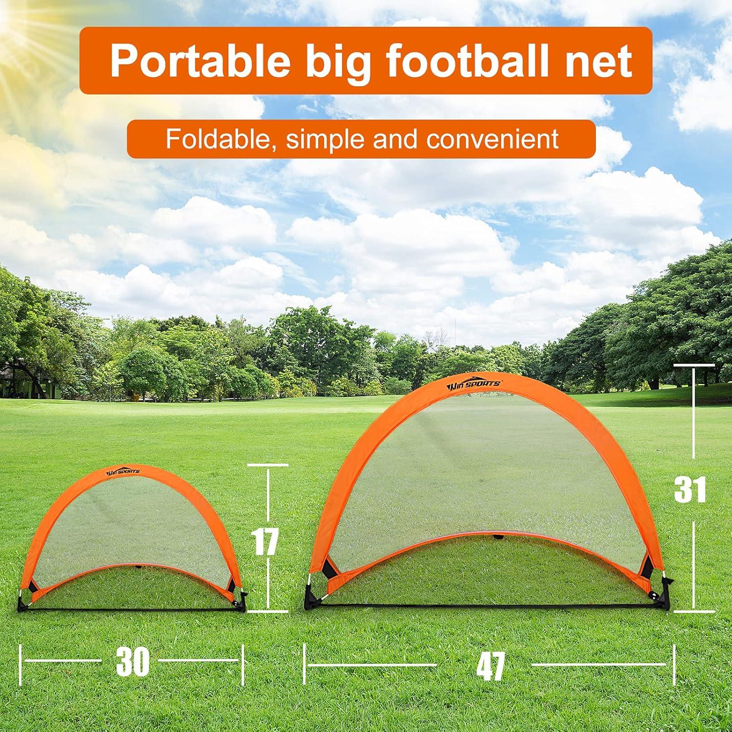 Portería de Fútbol Plegable WIn SPORTS 1.22 m con Conos