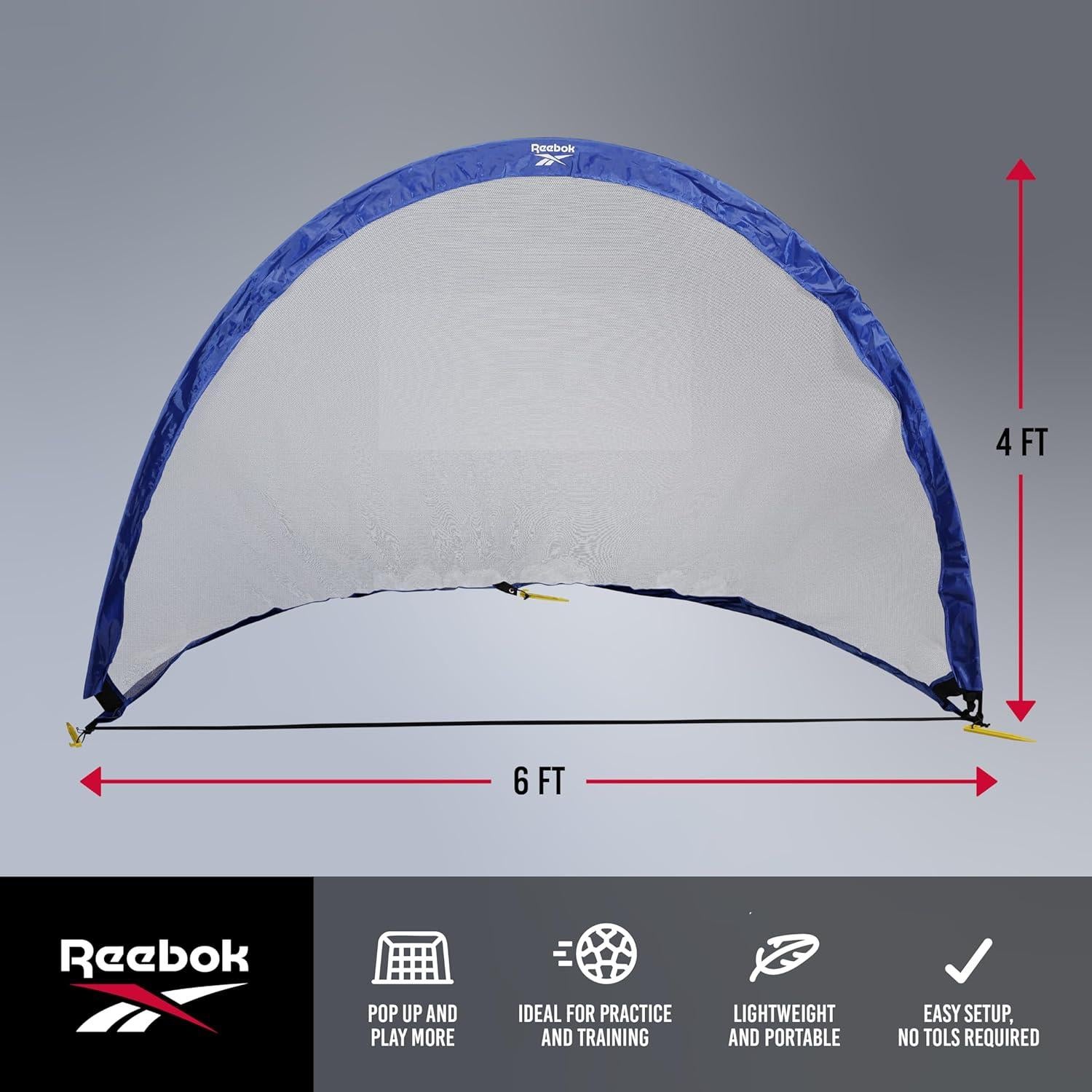 Portería de Fútbol Reebok RVSGL064 Azul Plegable 203x508x635 cm