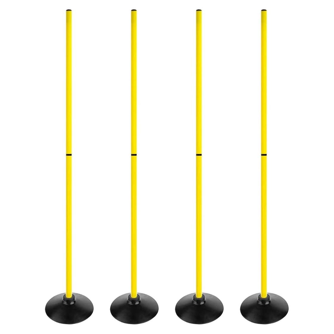 Postes de Agilidad 1.83m ASENVER con Base de Goma - Paquete de 4