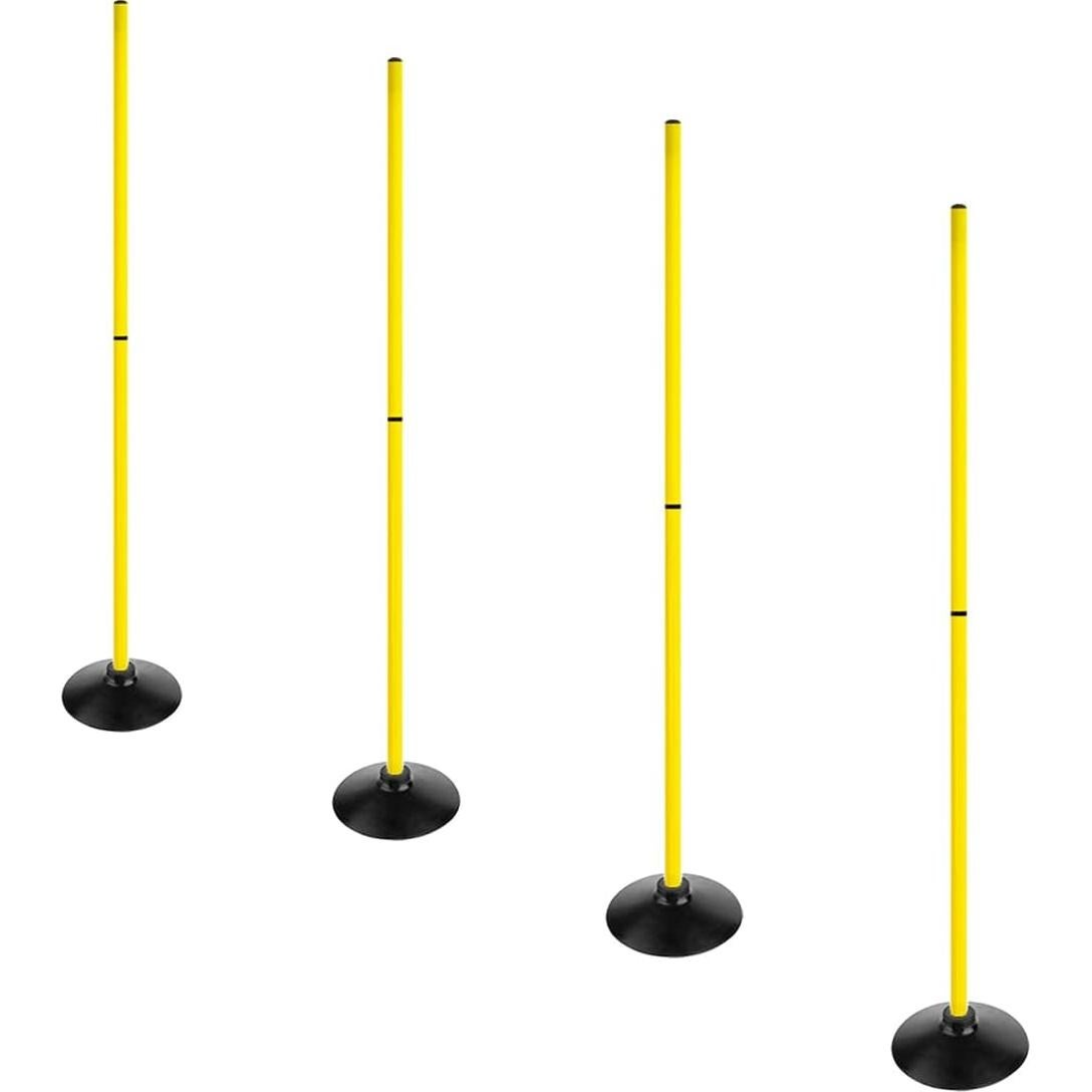 Postes de Agilidad 1.83m ASENVER con Base de Goma - Paquete de 4