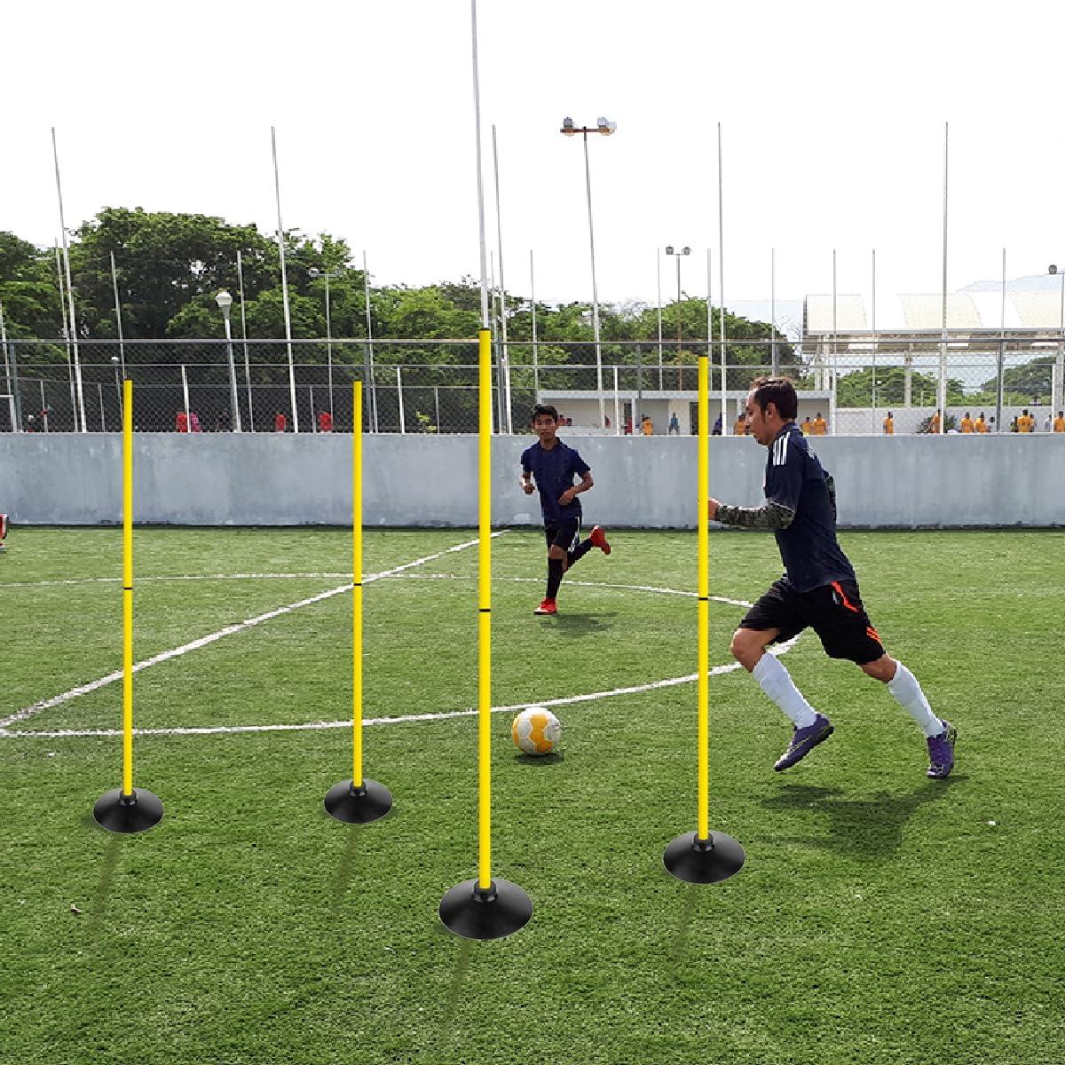 Postes de Agilidad 1.83m ASENVER con Base de Goma - Paquete de 4