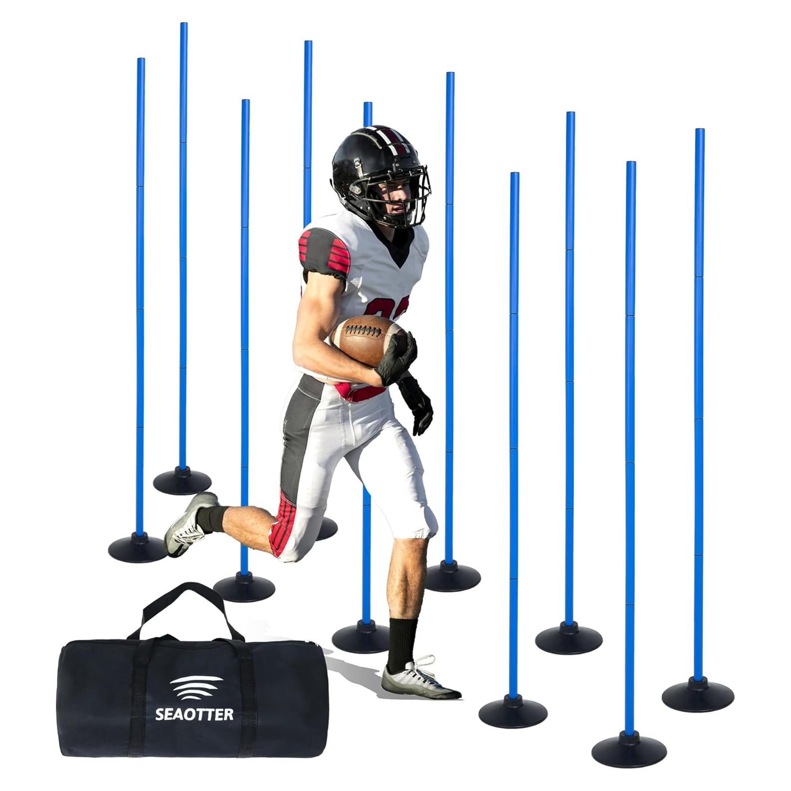 Set de Postes de Agilidad SEAOTTER 10 Piezas 1.83m Ajustables