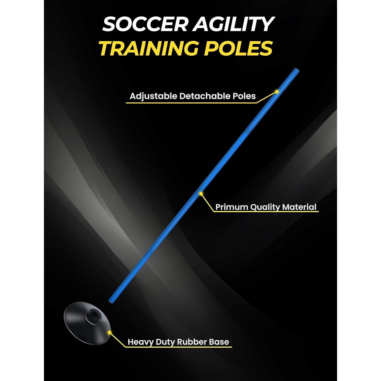 Set de Postes de Agilidad SEAOTTER 10 Piezas 1.83m Ajustables