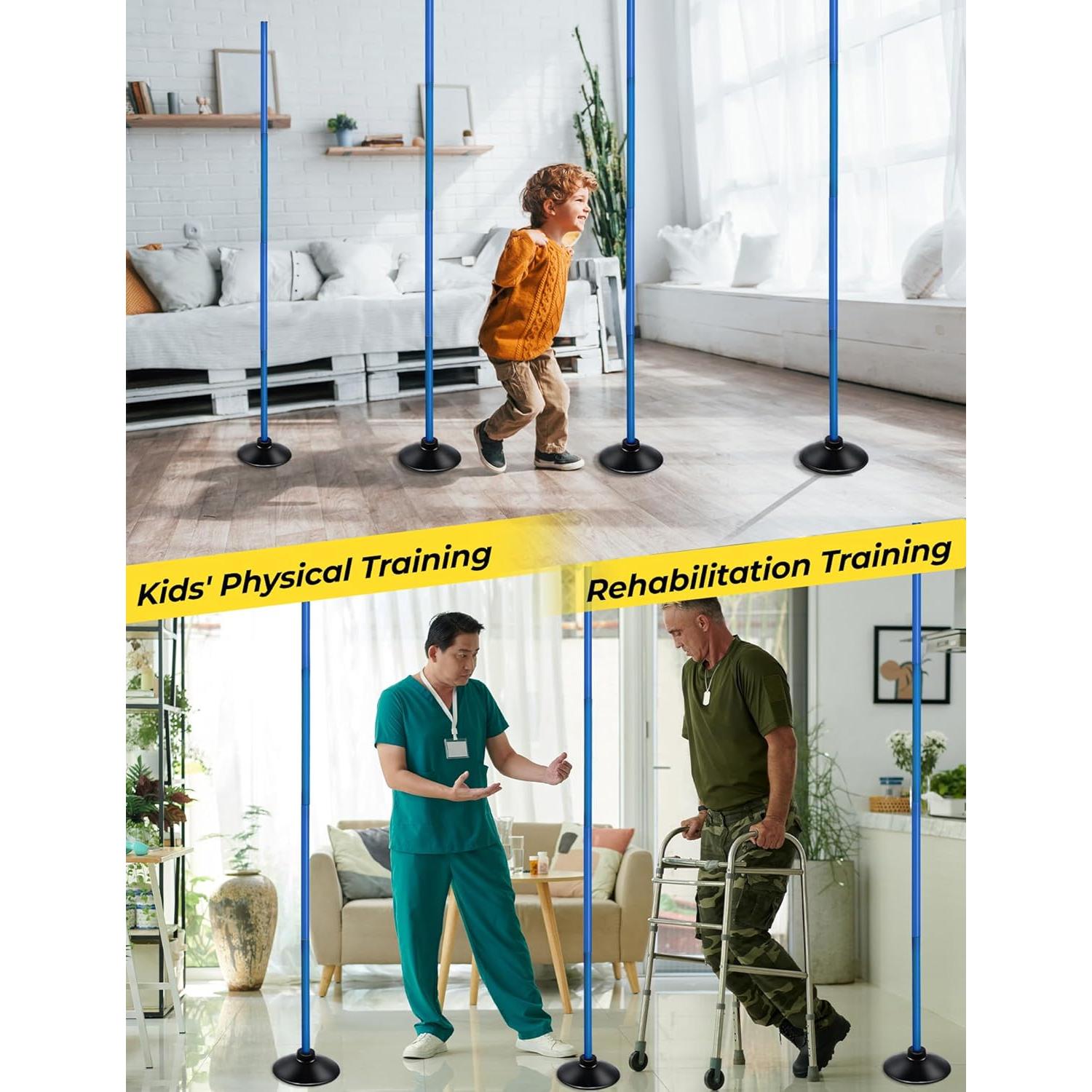 Set de Postes de Agilidad SEAOTTER 10 Piezas 1.83m Ajustables