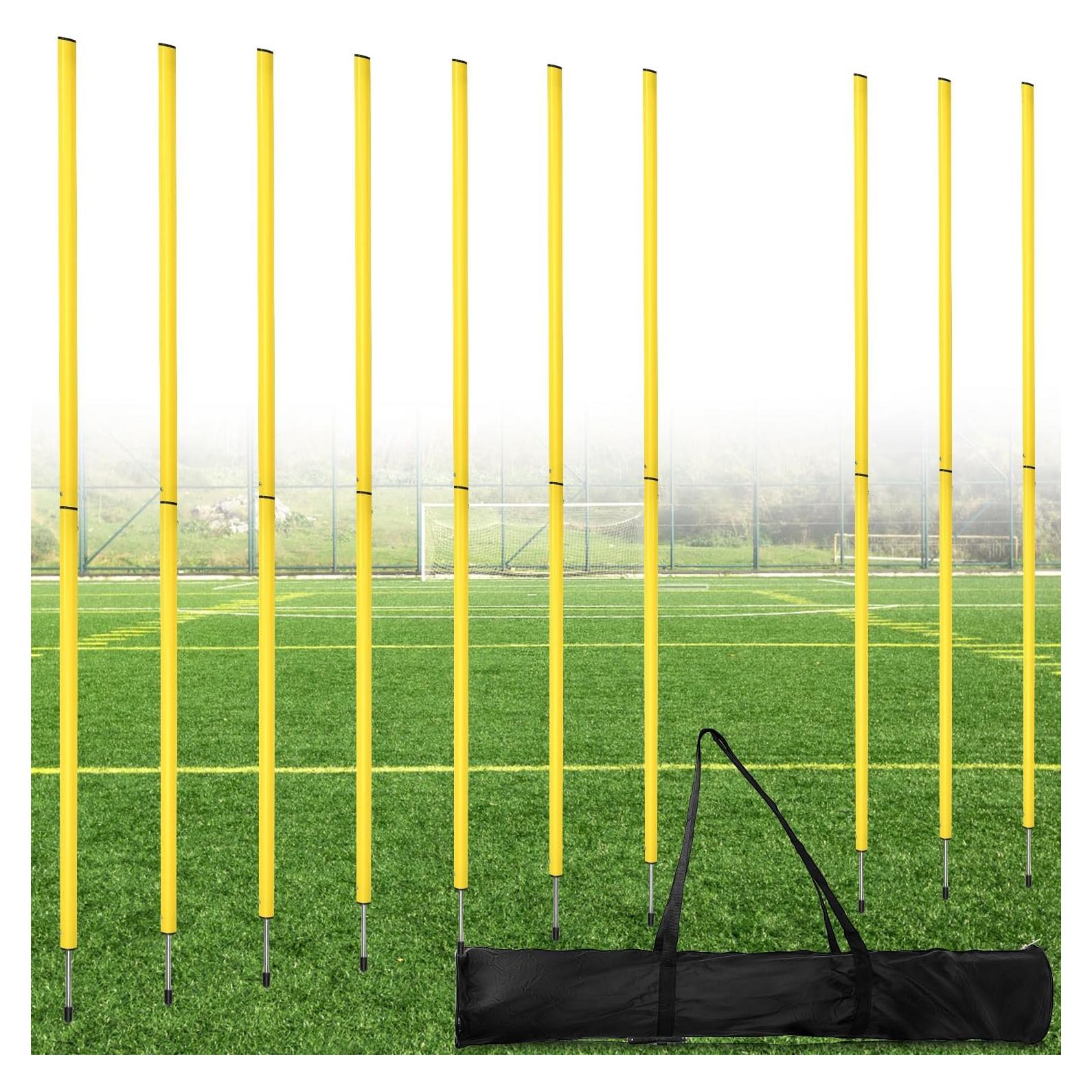10 Postes de Agilidad Diegimr 150cm Ajustables para Fútbol