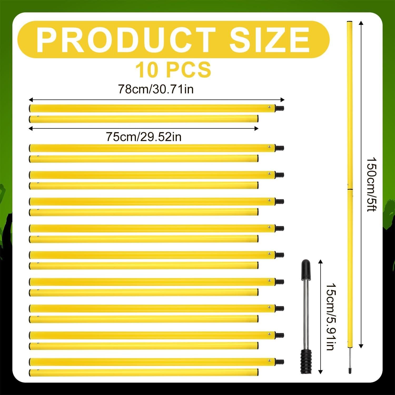 10 Postes de Agilidad Diegimr 150cm Ajustables para Fútbol