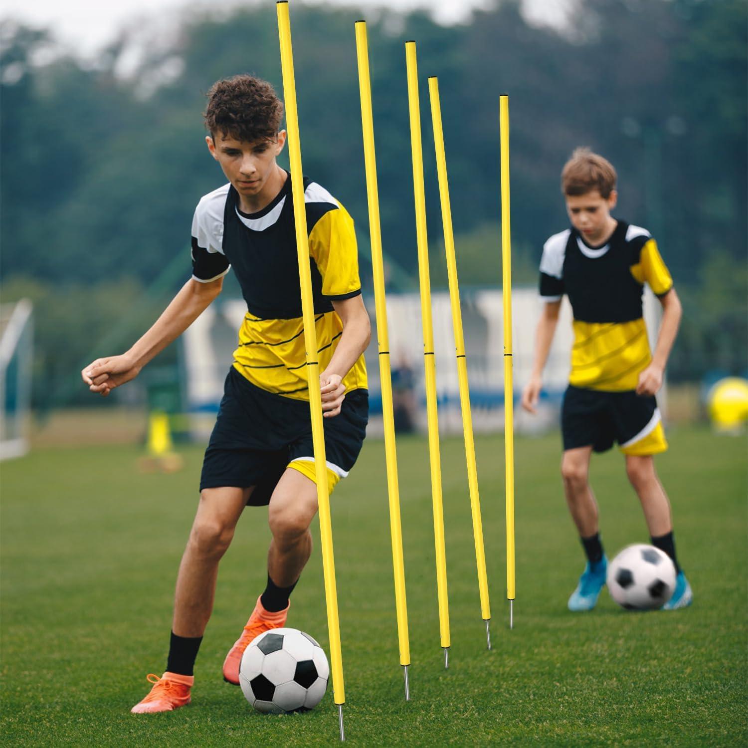 10 Postes de Agilidad Diegimr 150cm Ajustables para Fútbol