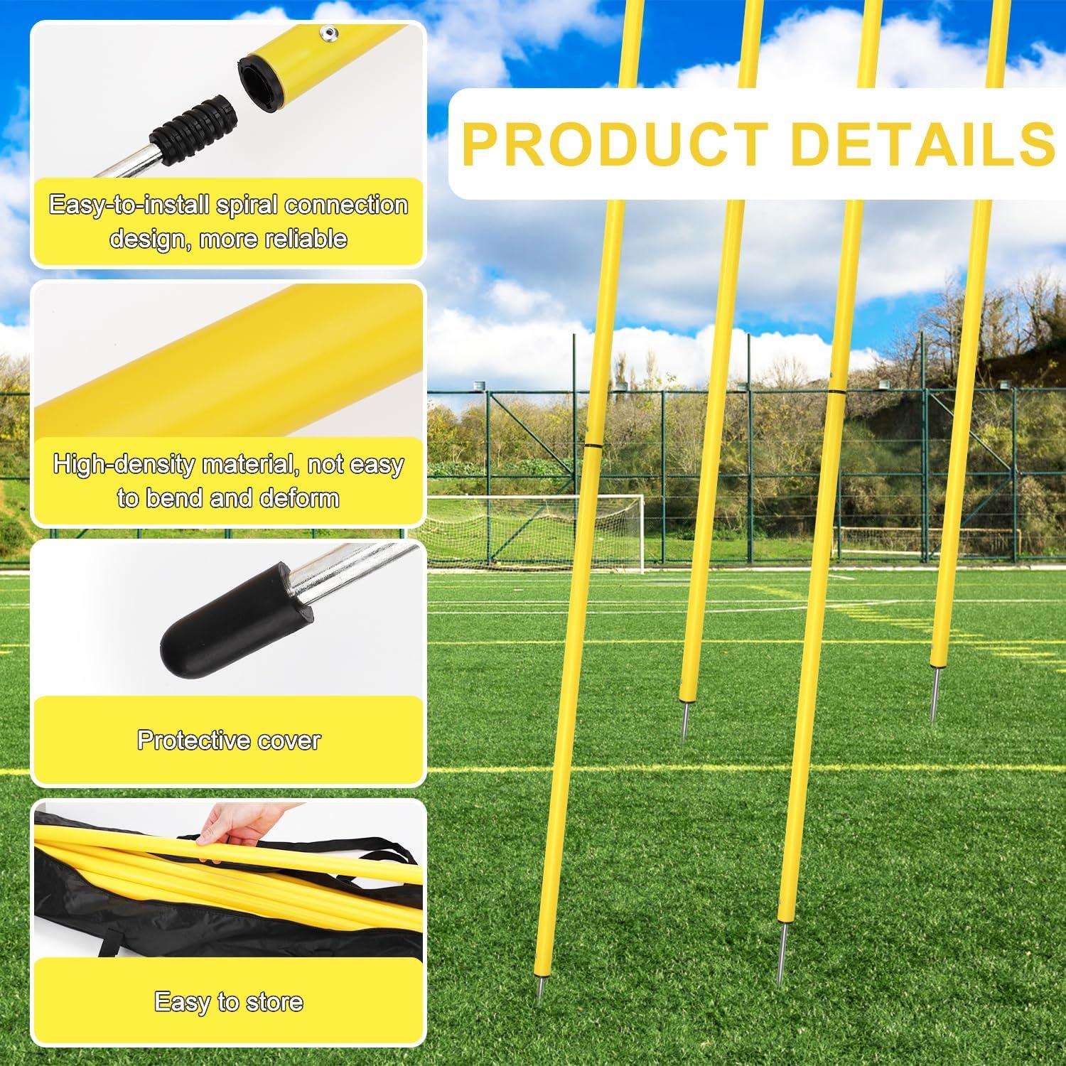 10 Postes de Agilidad Diegimr 150cm Ajustables para Fútbol