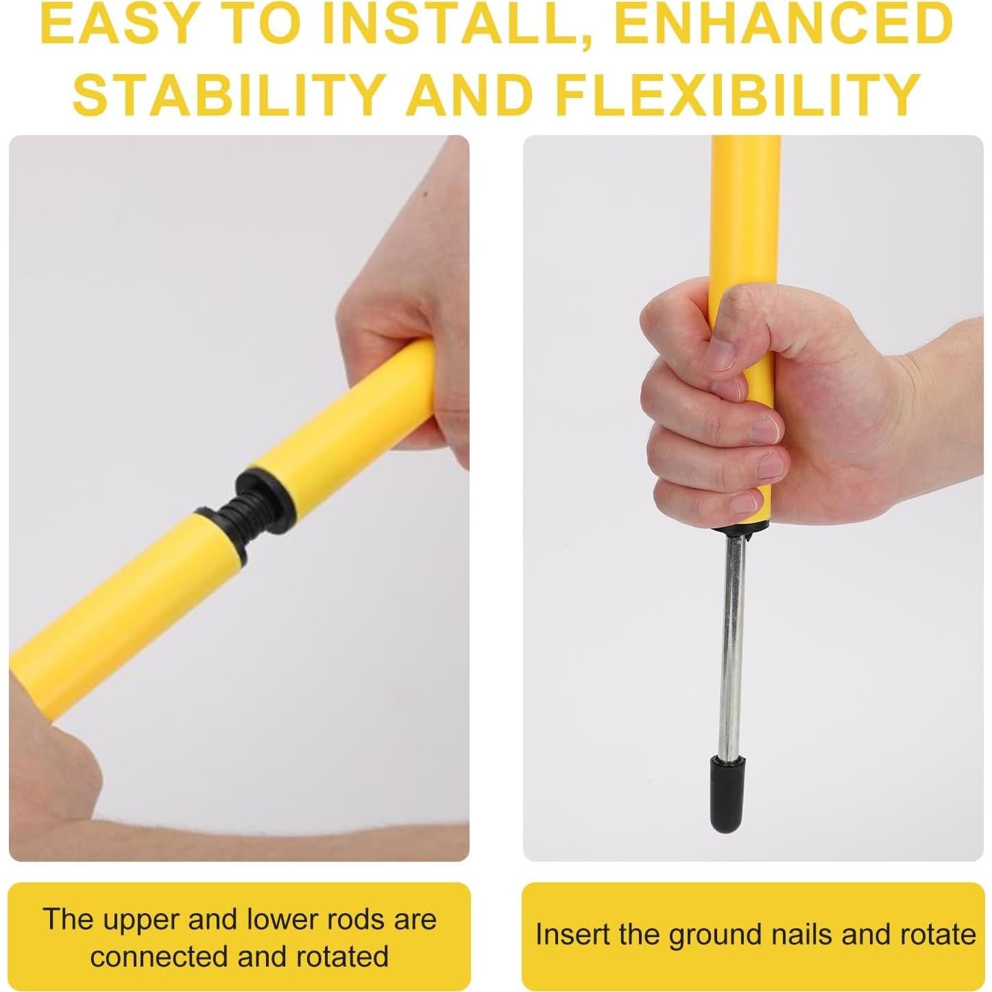 10 Postes de Agilidad Diegimr 150cm Ajustables para Fútbol