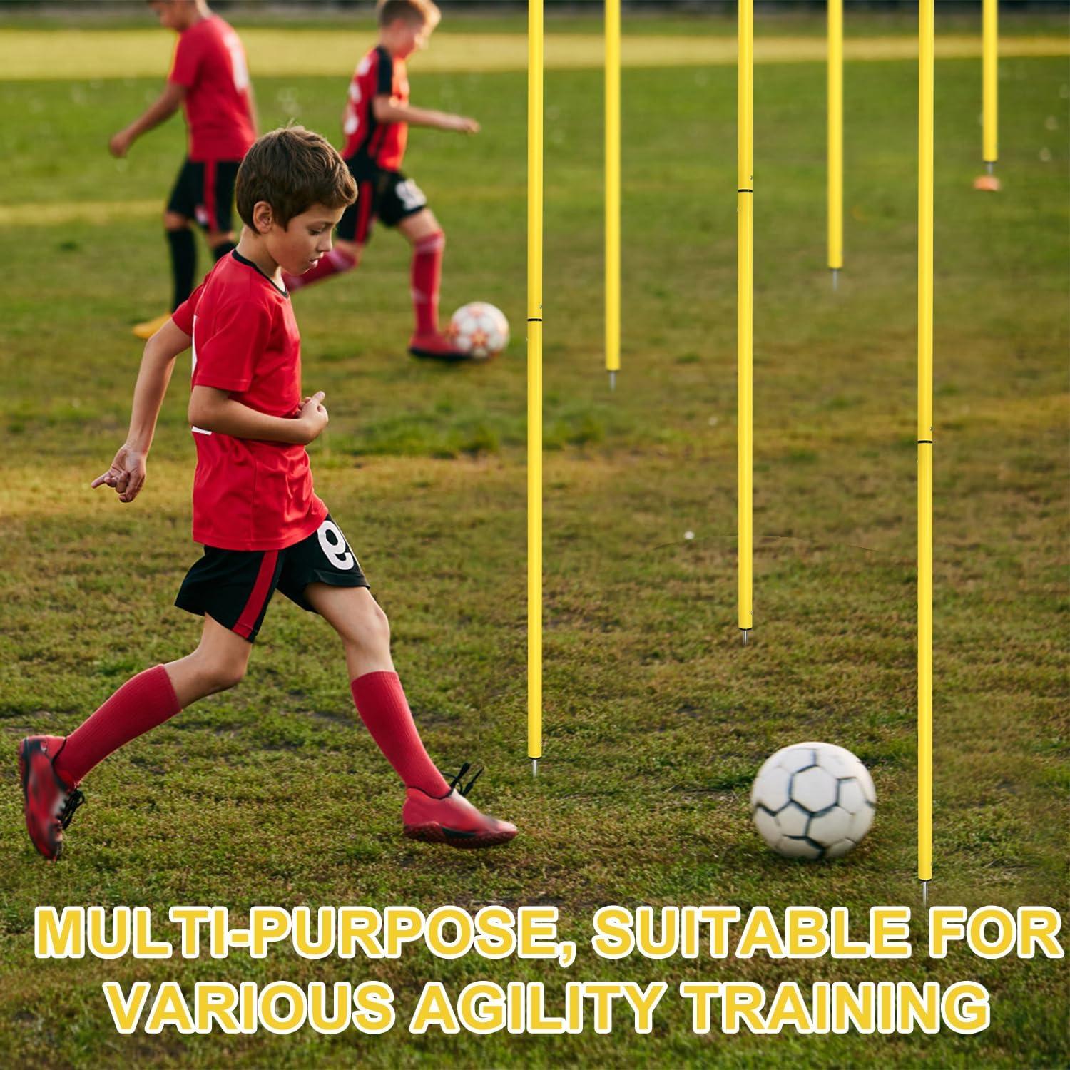 10 Postes de Agilidad Diegimr 150cm Ajustables para Fútbol
