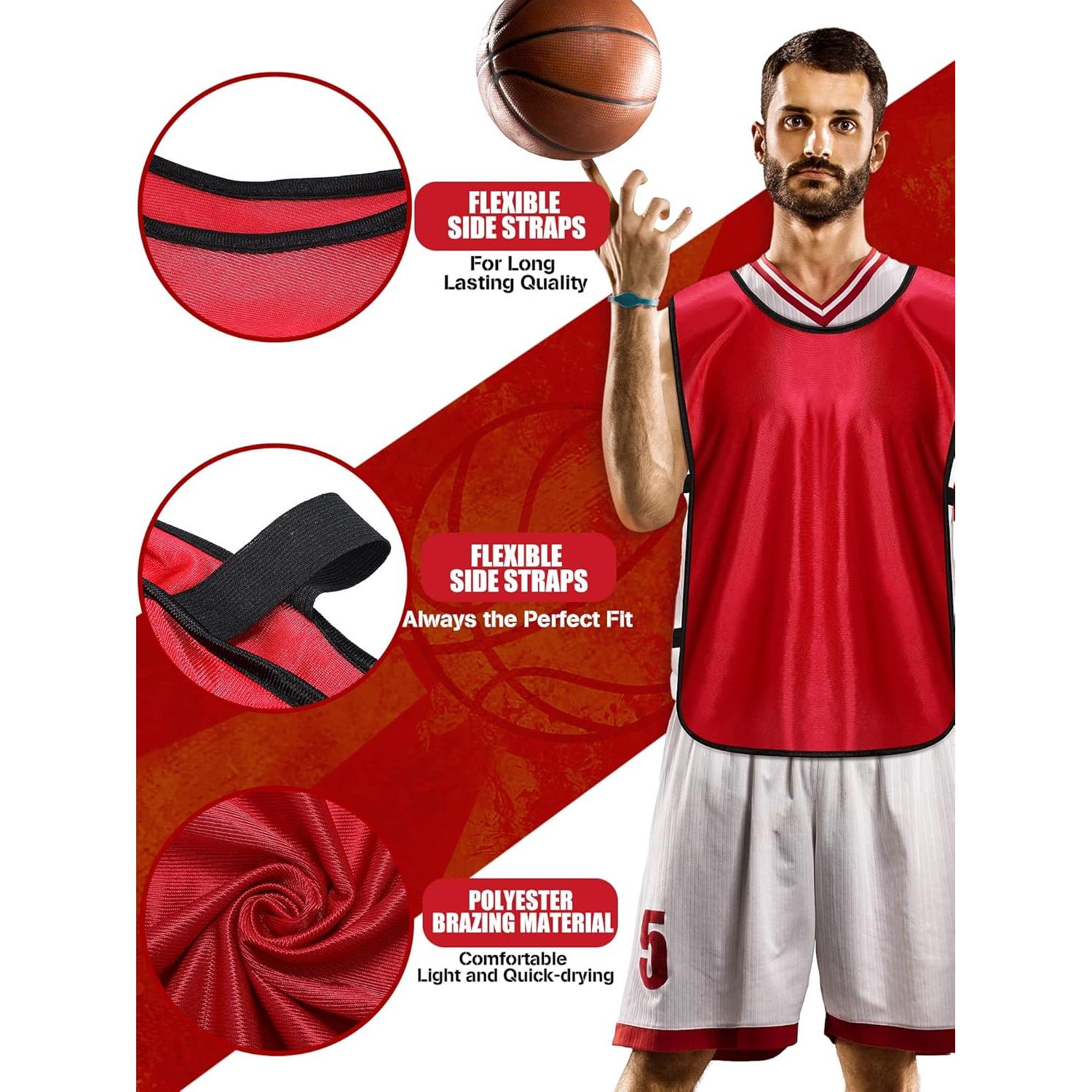 24 Chalecos de Entrenamiento Jiuguva Azul y Rojo para Deportes