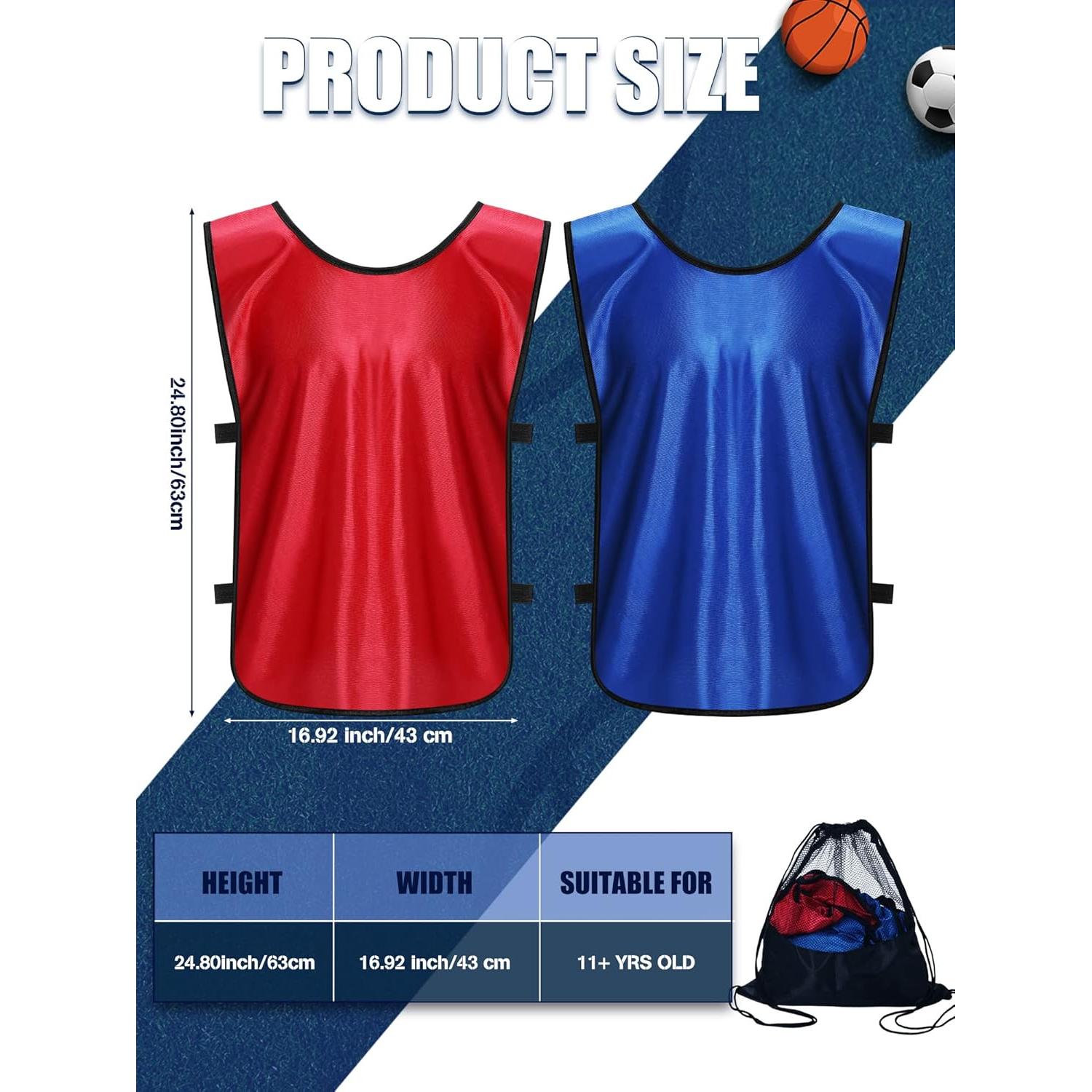 24 Chalecos de Entrenamiento Jiuguva Azul y Rojo para Deportes