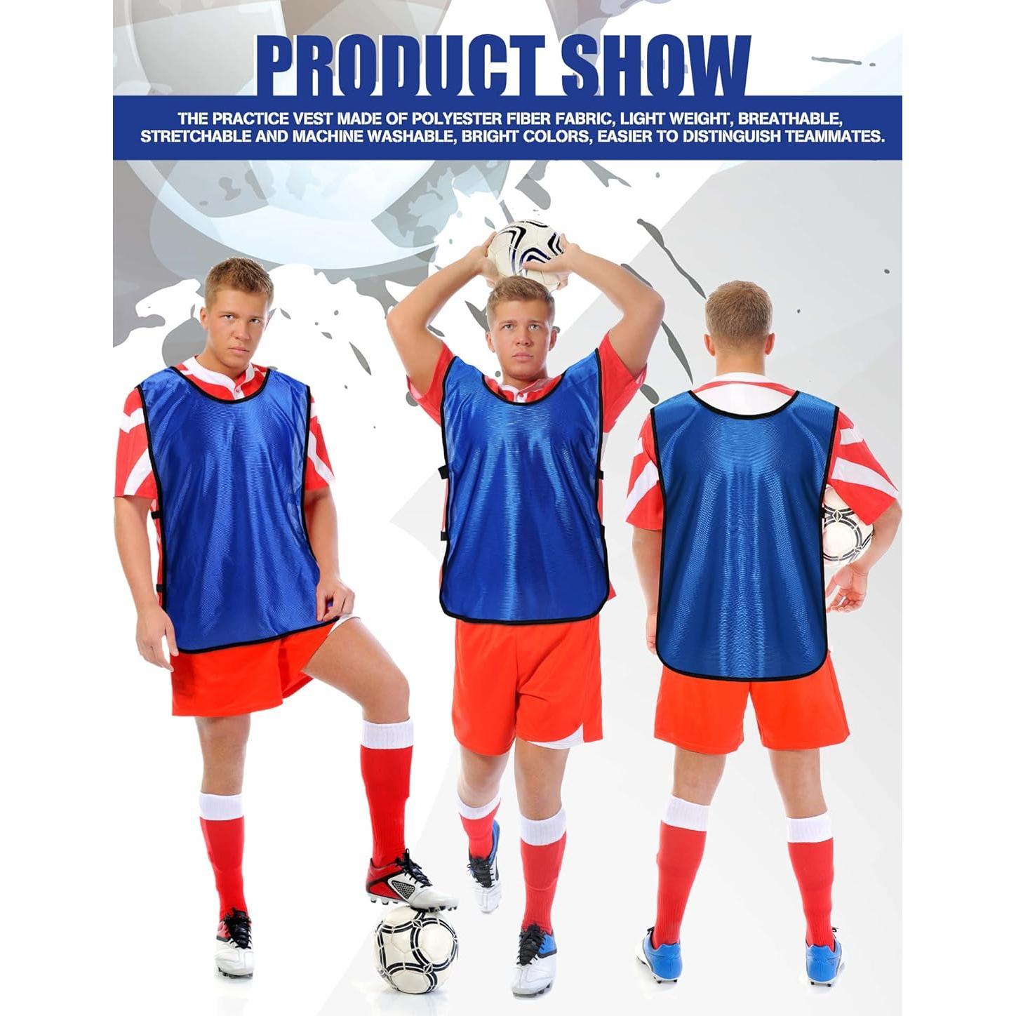 24 Chalecos de Entrenamiento Jiuguva Azul y Rojo para Deportes