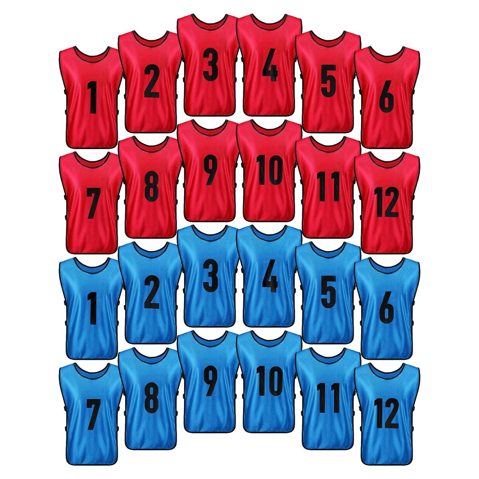 Chalecos Deportivos Numerados Yahenda 24 Pcs para Fútbol