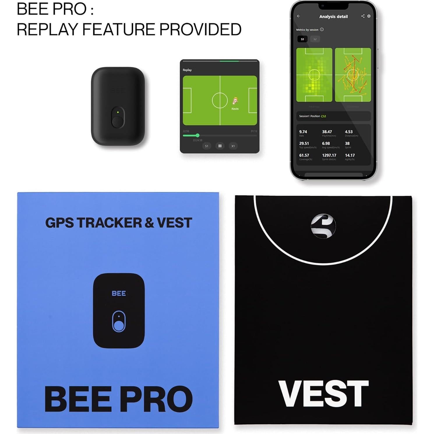 Rastreador GPS Deportivo SOCCERBEE Pro 2 con Chaleco - Grande