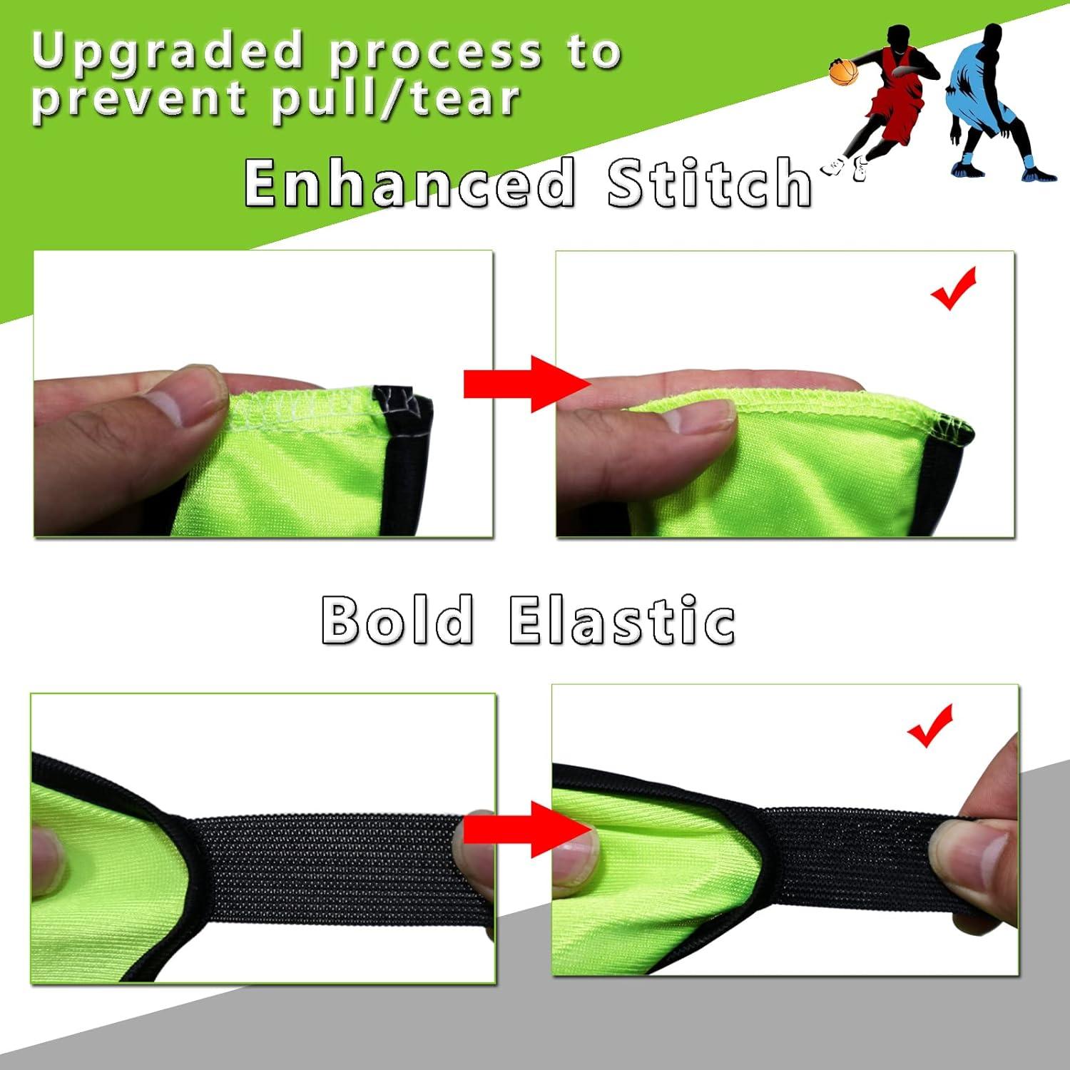 Chalecos de Entrenamiento Augctoer 12 Pcs Unisex Verde M