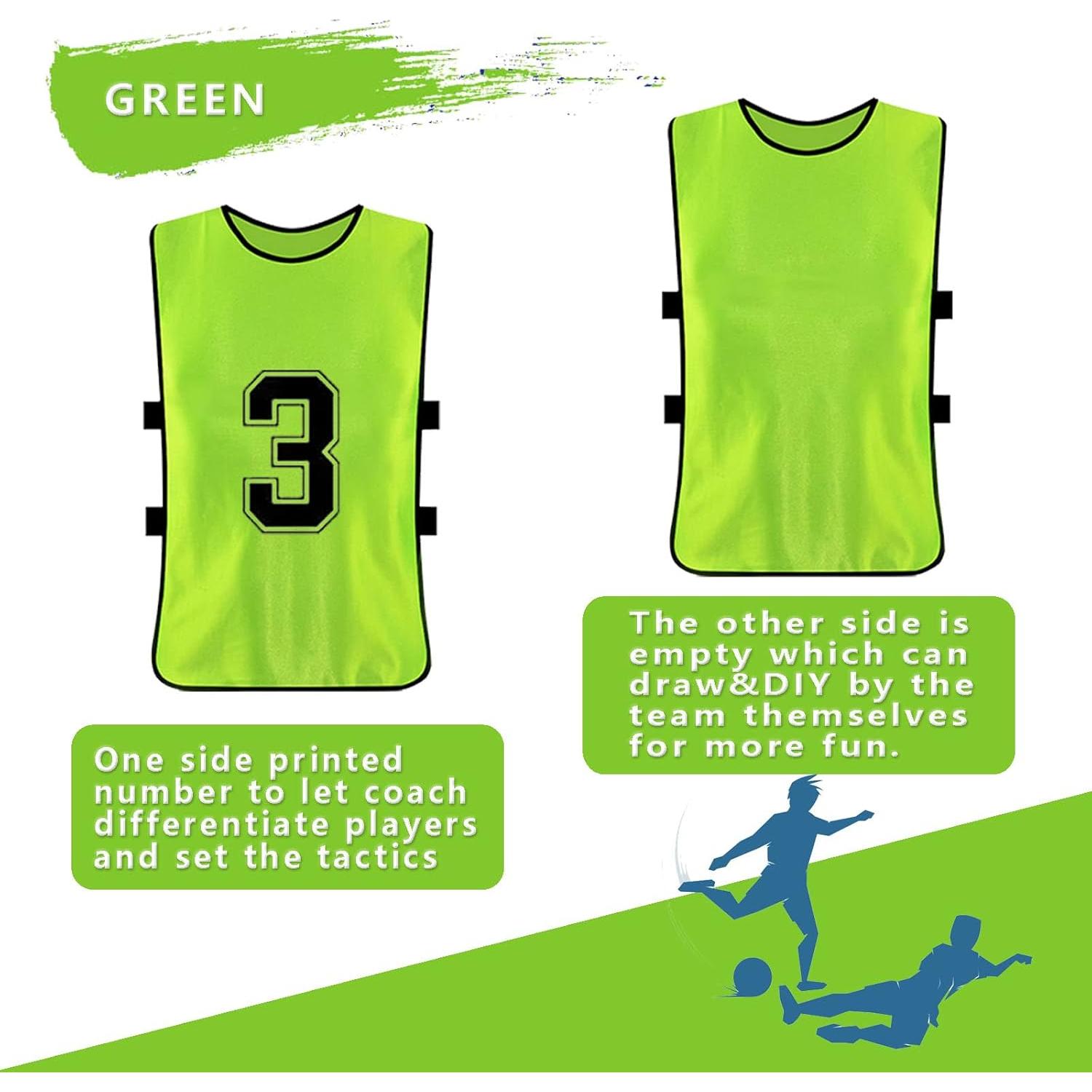 Chalecos de Entrenamiento Augctoer 12 Pcs Unisex Verde M