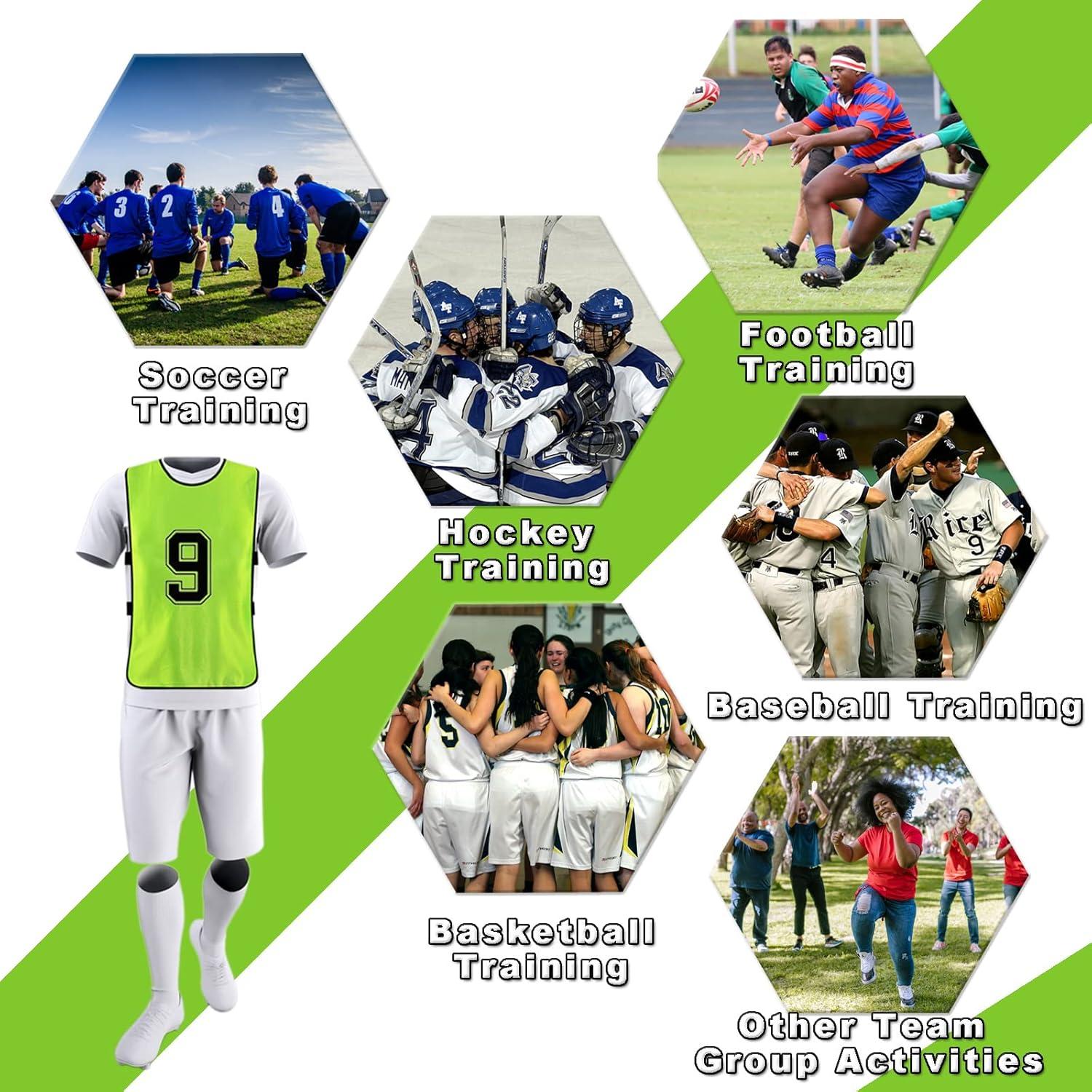 Chalecos de Entrenamiento Augctoer 12 Pcs Unisex Verde M