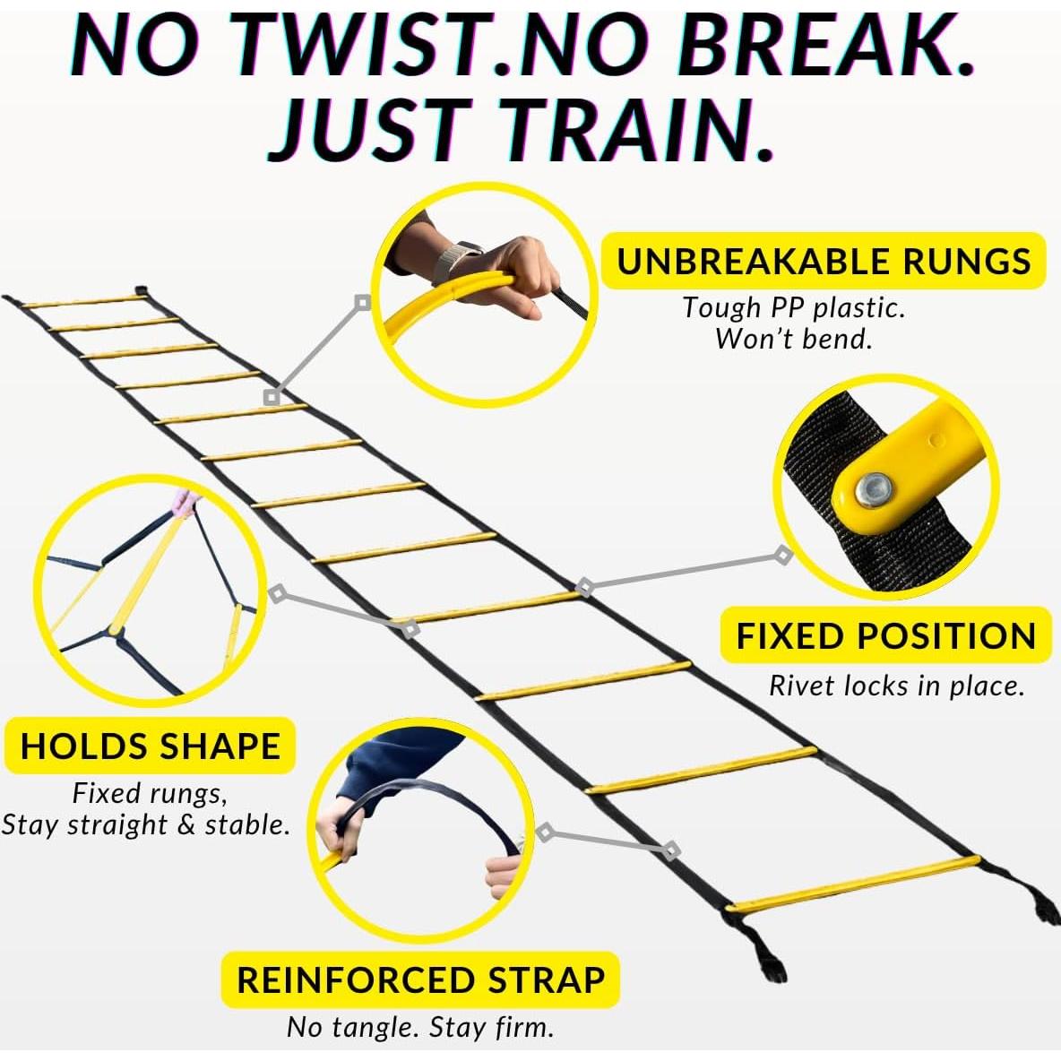 Escalera de Agilidad SOFTSOUL Agilith-Pro 6m 12 Peldaños