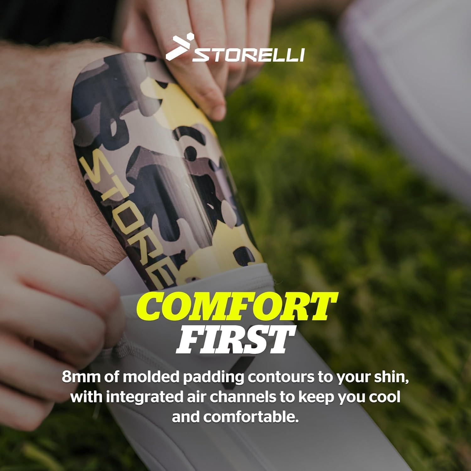 Protectores de Espinillas Storelli Unisex Negros 29.9x10.8 cm