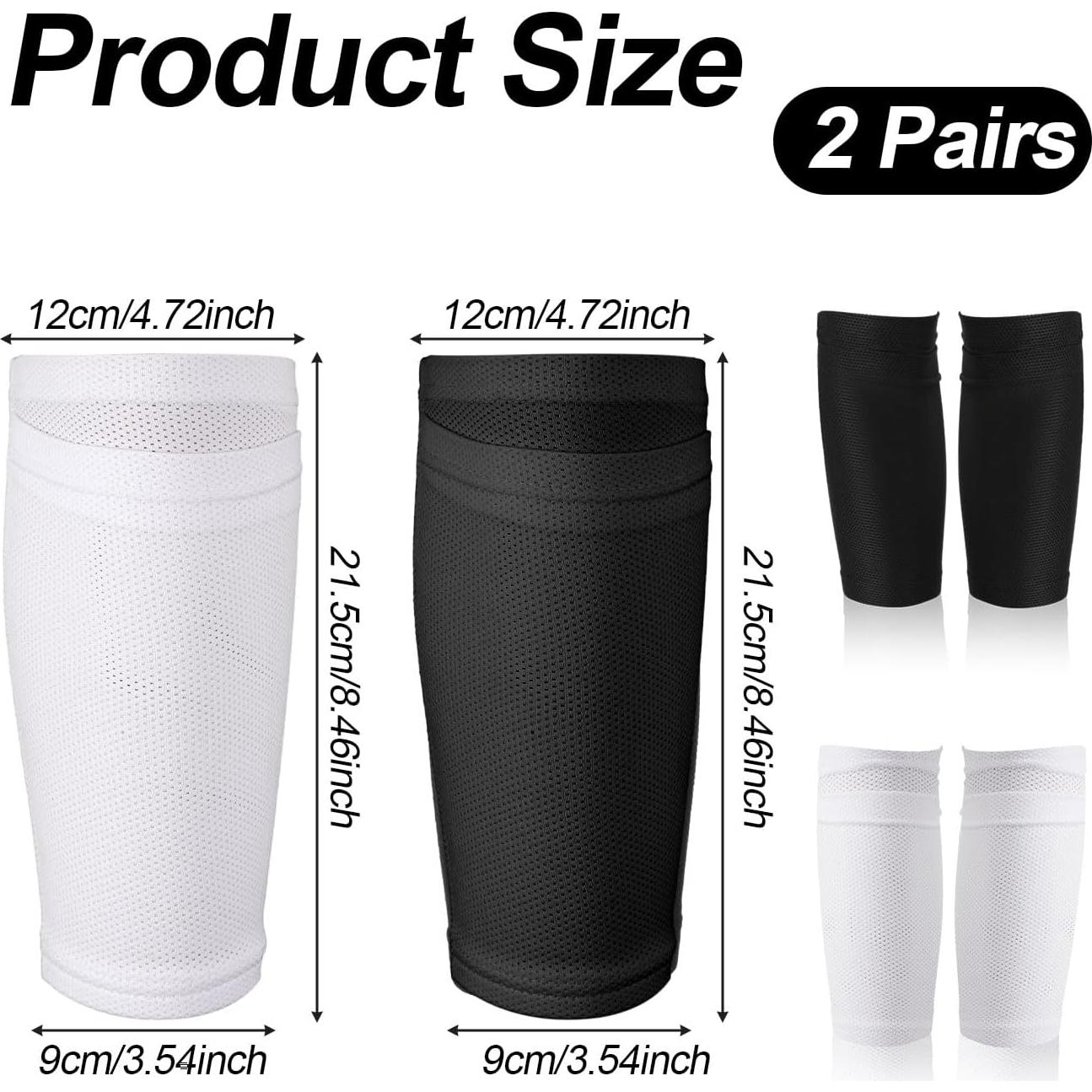 Fundas de Espinilleras XIHIRCD 2 Pares Negro y Blanco