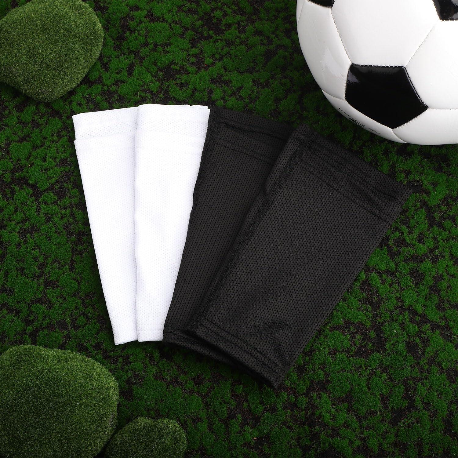 Fundas de Espinilleras XIHIRCD 2 Pares Negro y Blanco