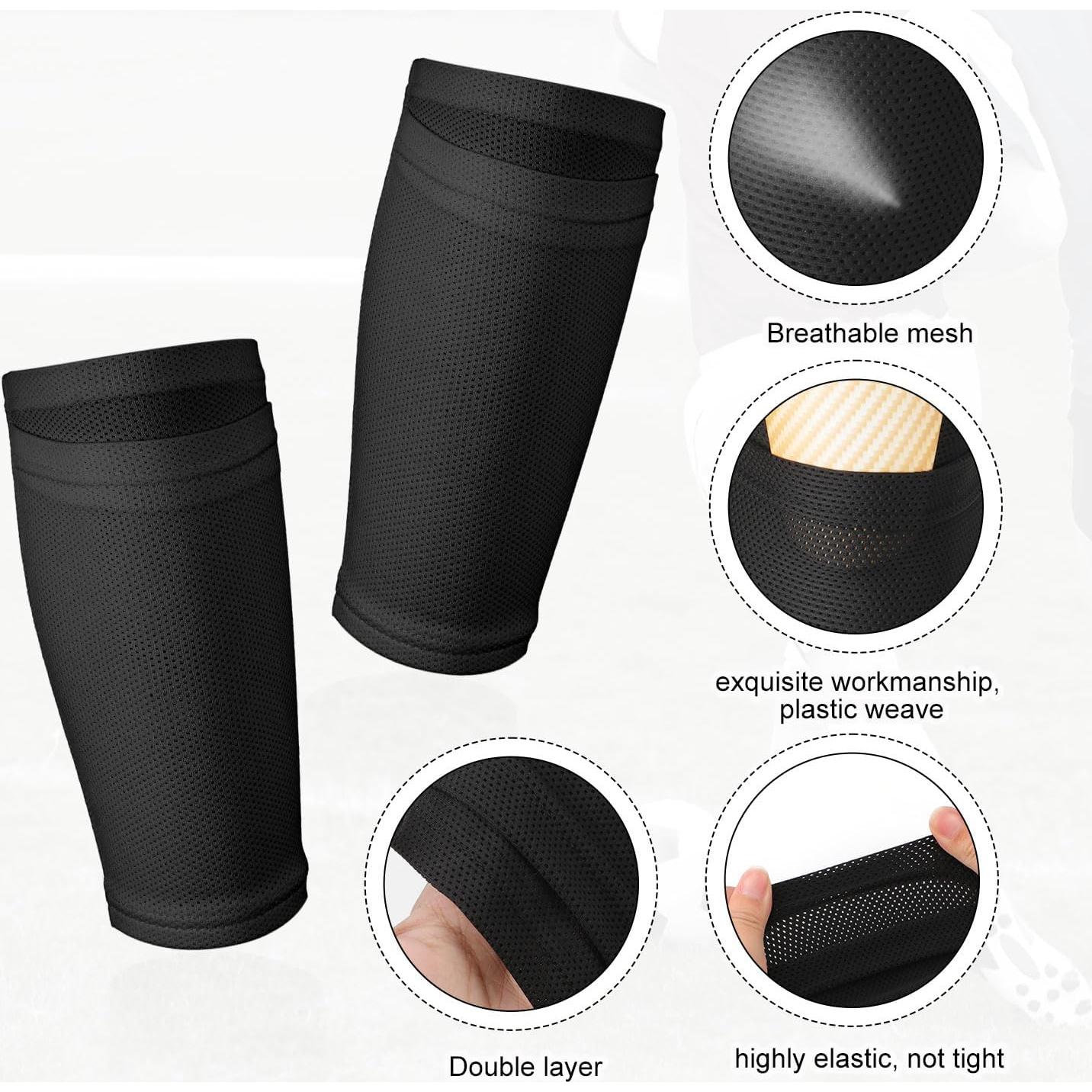 Fundas de Espinilleras XIHIRCD 2 Pares Negro y Blanco