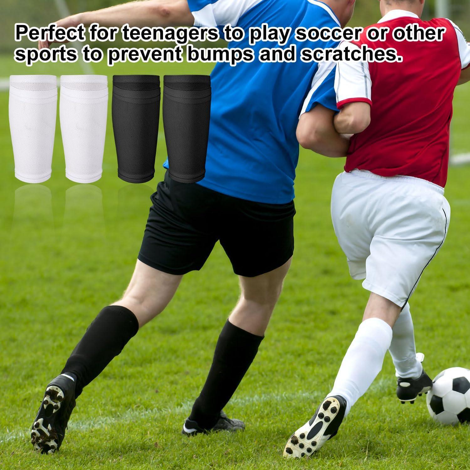 Fundas de Espinilleras XIHIRCD 2 Pares Negro y Blanco