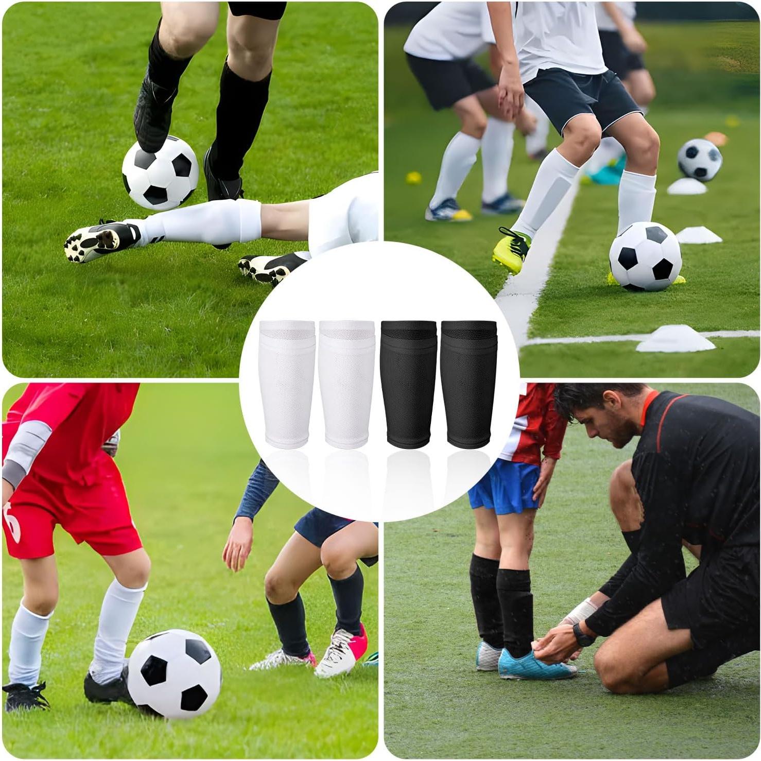 Fundas de Espinilleras XIHIRCD 2 Pares Negro y Blanco