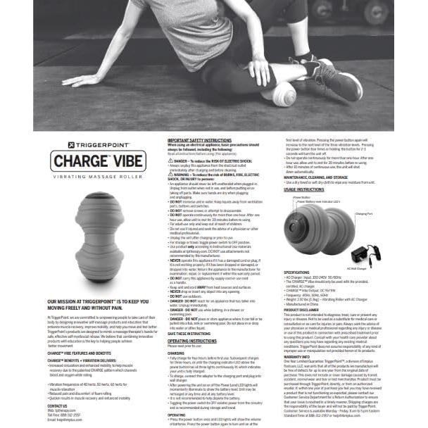 Rodillo de Espuma Vibrante TRIGGERPOINT CHARGE VIBE 17.8x10.2cm