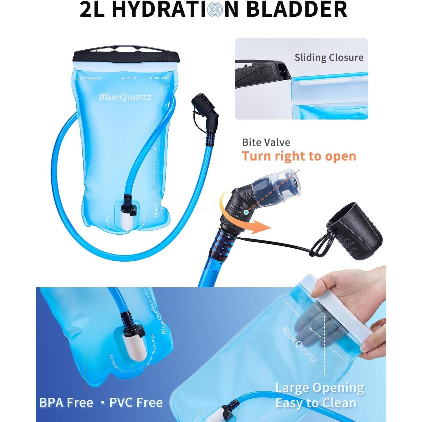 Mochila de Hidratación Azul Cuarzo 2L Unisex para Senderismo