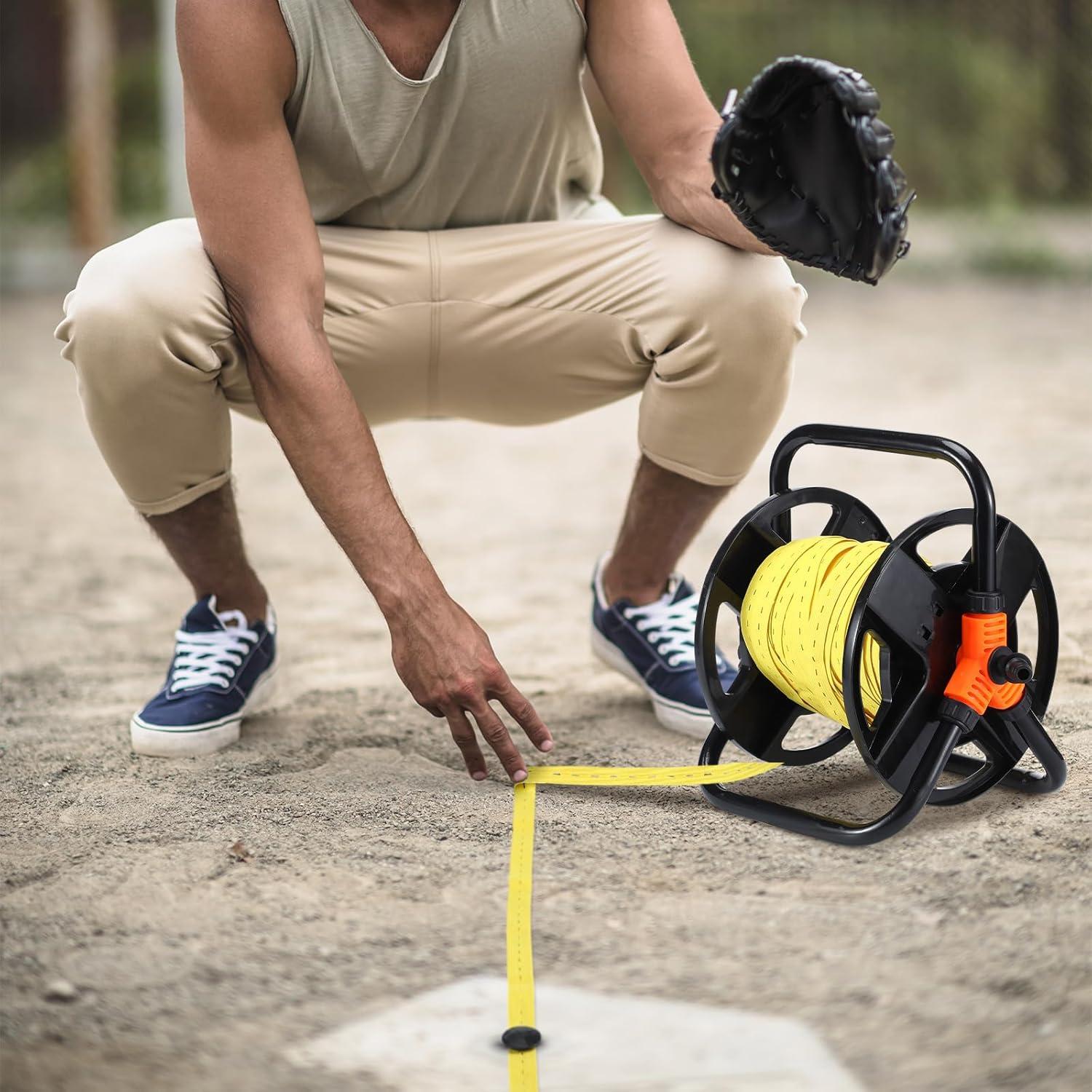 Cinta de Marcado de Campo Daifunli 393 pies con Carrete y Clavos