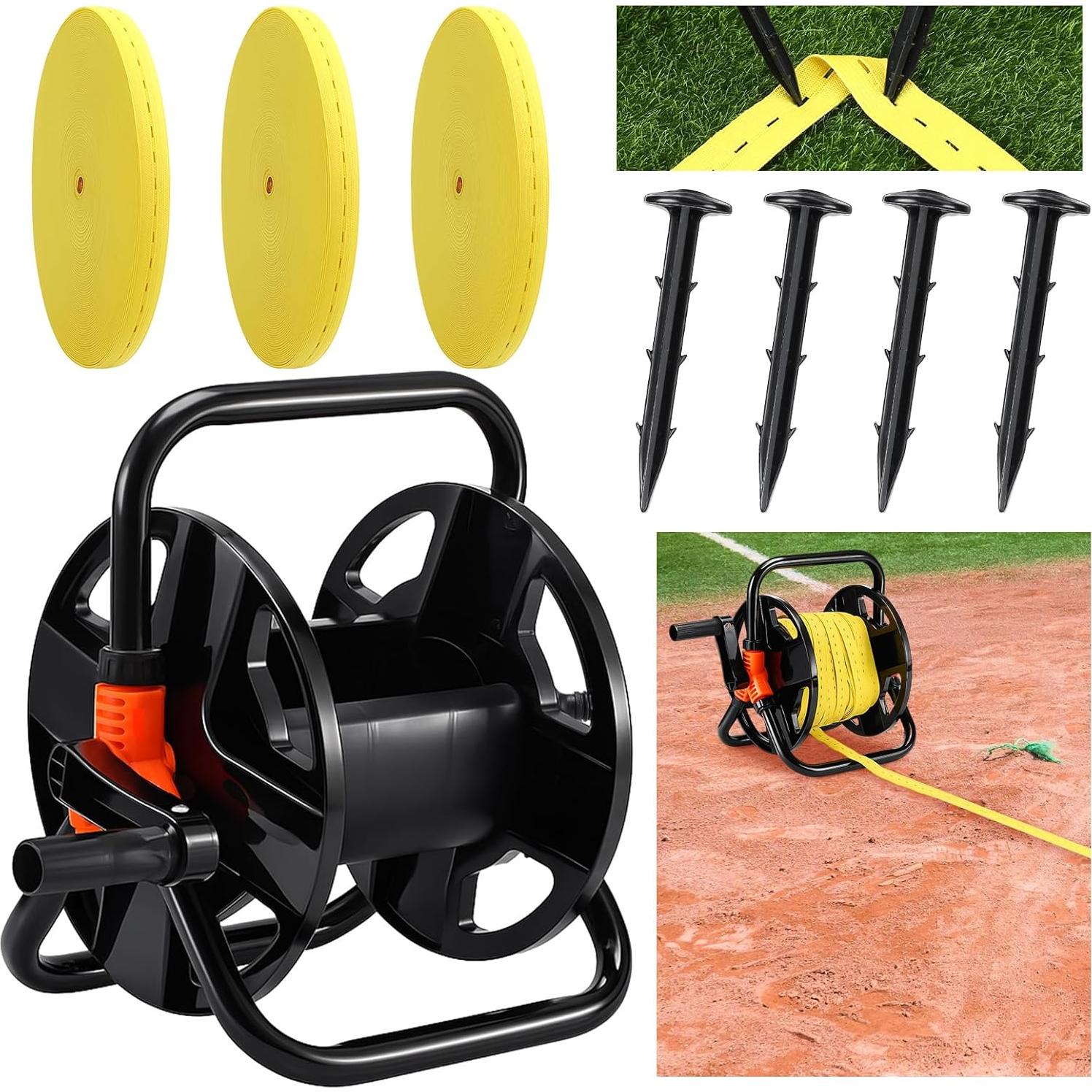 Cinta de Marcado de Campo Daifunli 393 pies con Carrete y Clavos