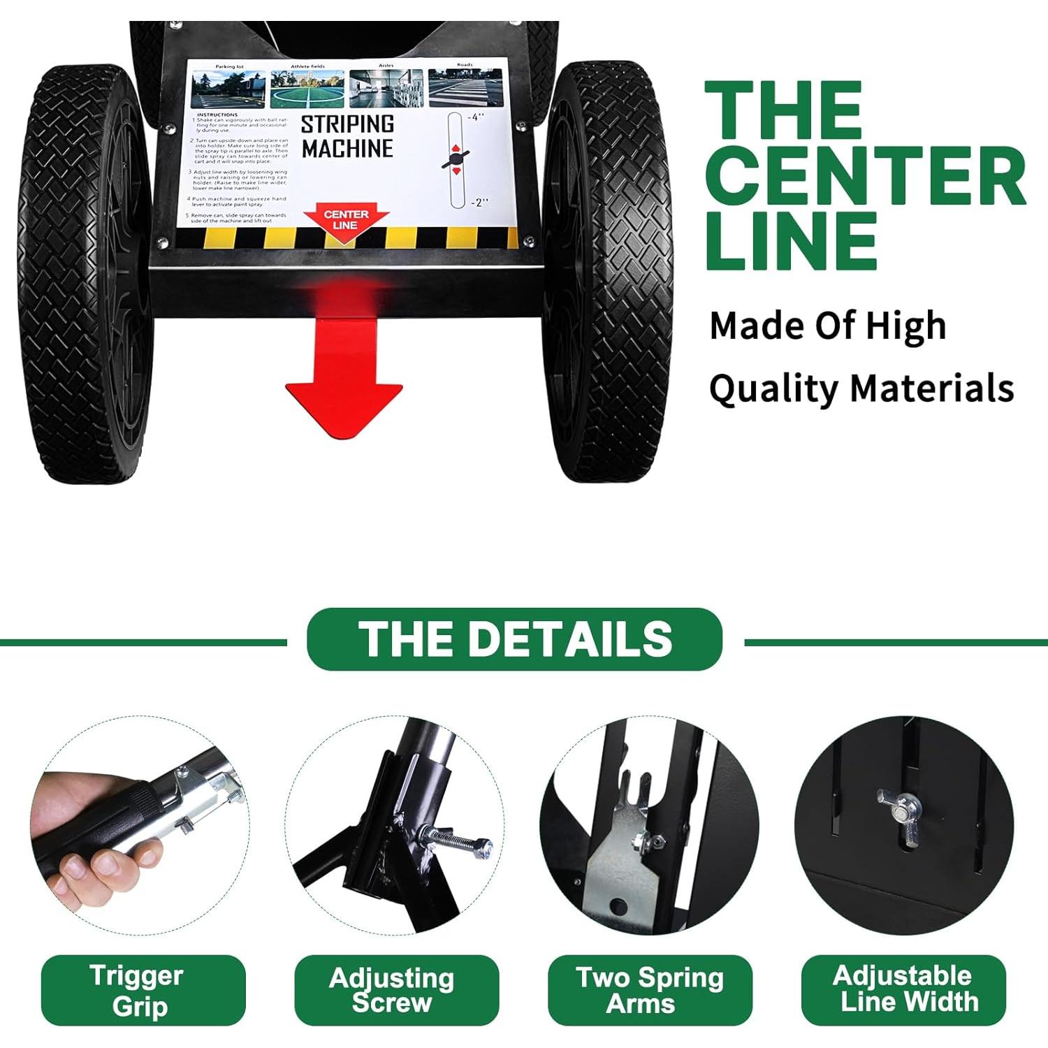 Máquina de Marcado de Líneas Lbraxyi Negra 2-4" Ancho Ajustable