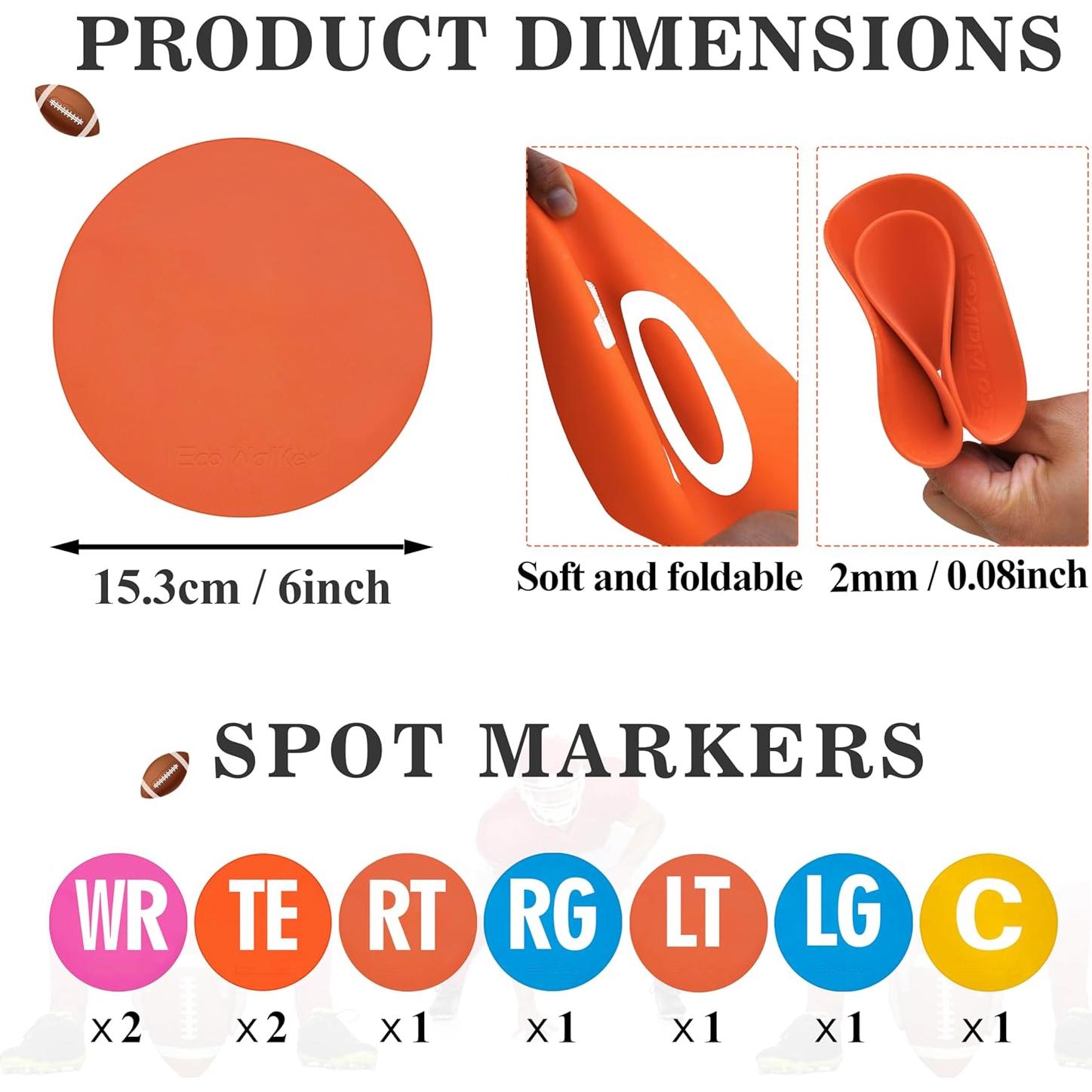 Marcadores de Puntos Planos Eco Walker para Fútbol 15cm - 9 Piezas