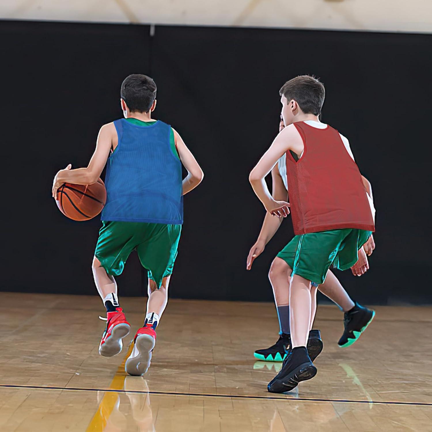 Chalecos de Fútbol PEASUG 12 Pcs Malla Transpirable Adultos Niños