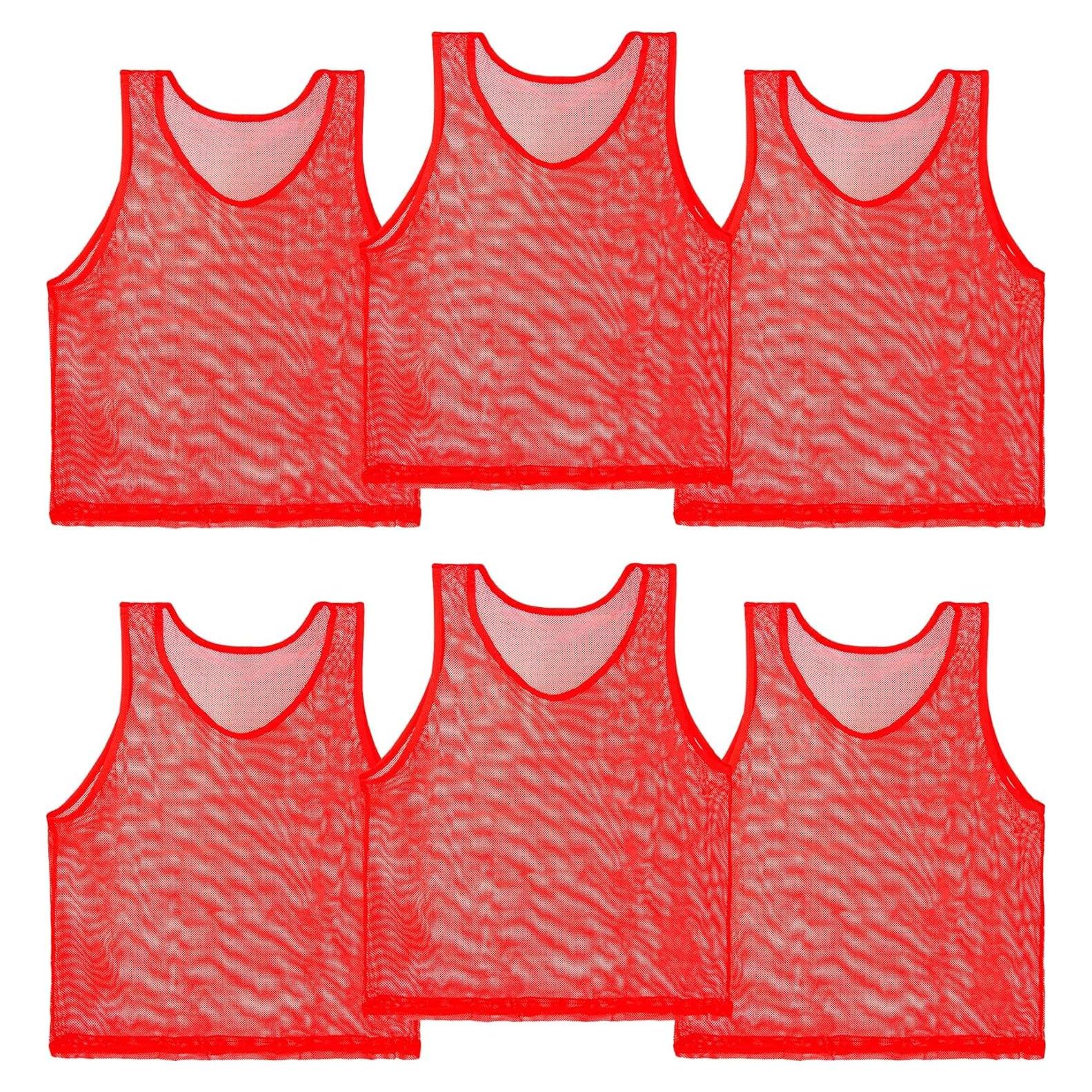 Pinnies Rojos RAINFLOW - Set de 6 Jerseys de Práctica Juvenil