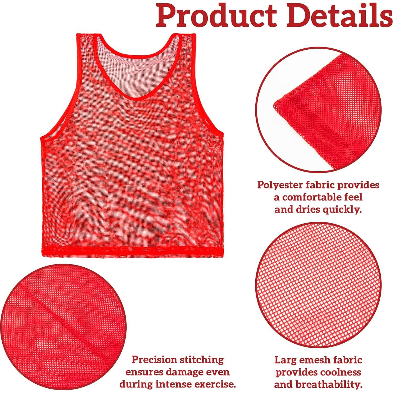 Pinnies Rojos RAINFLOW - Set de 6 Jerseys de Práctica Juvenil