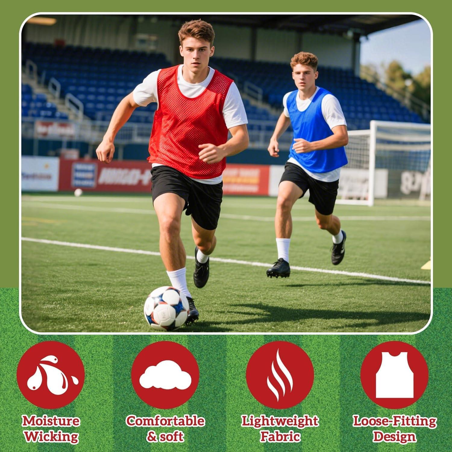 Pinnies Rojos RAINFLOW - Set de 6 Jerseys de Práctica Juvenil