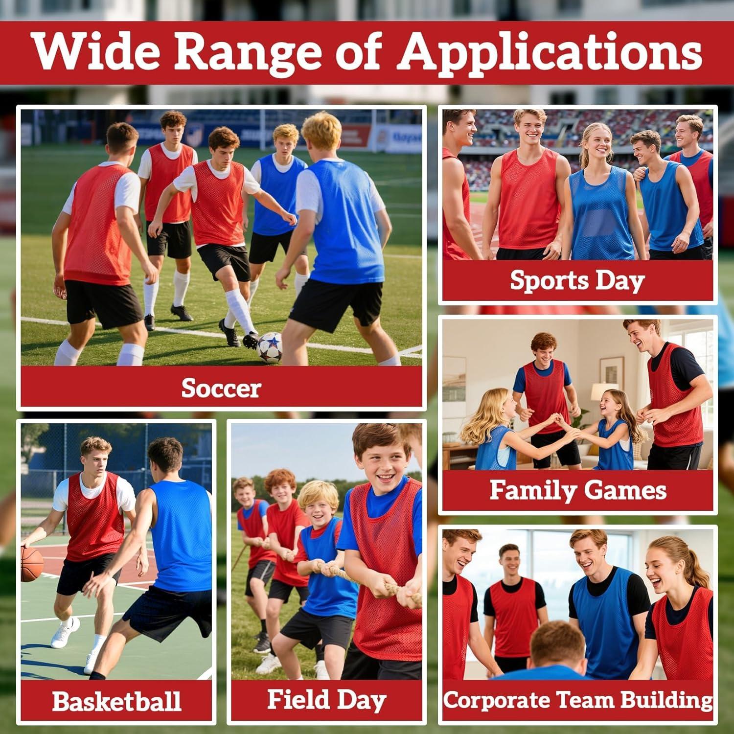 Pinnies Rojos RAINFLOW - Set de 6 Jerseys de Práctica Juvenil