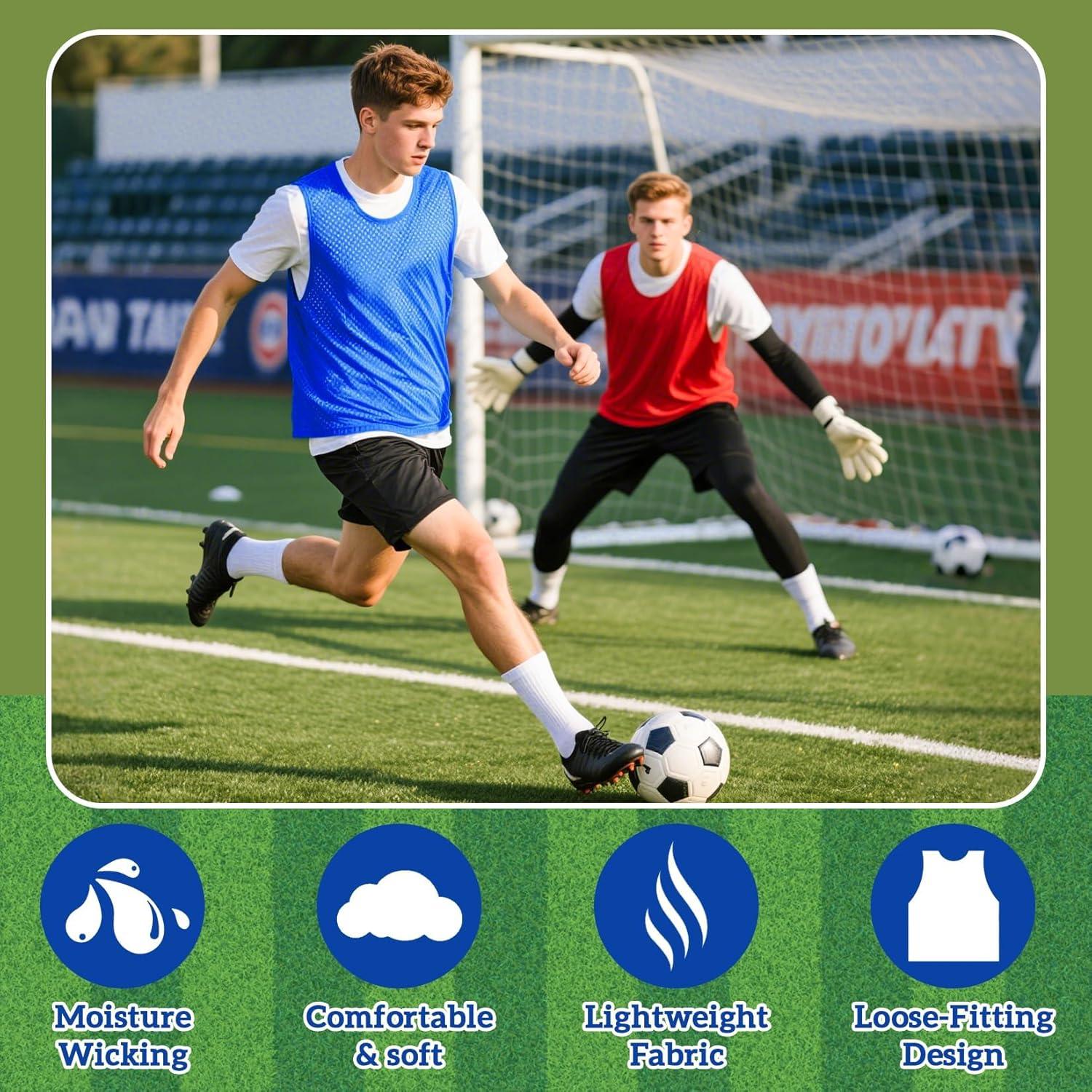 Set de 6 Pinnies de Fútbol RAINFLOW para Niños y Adultos