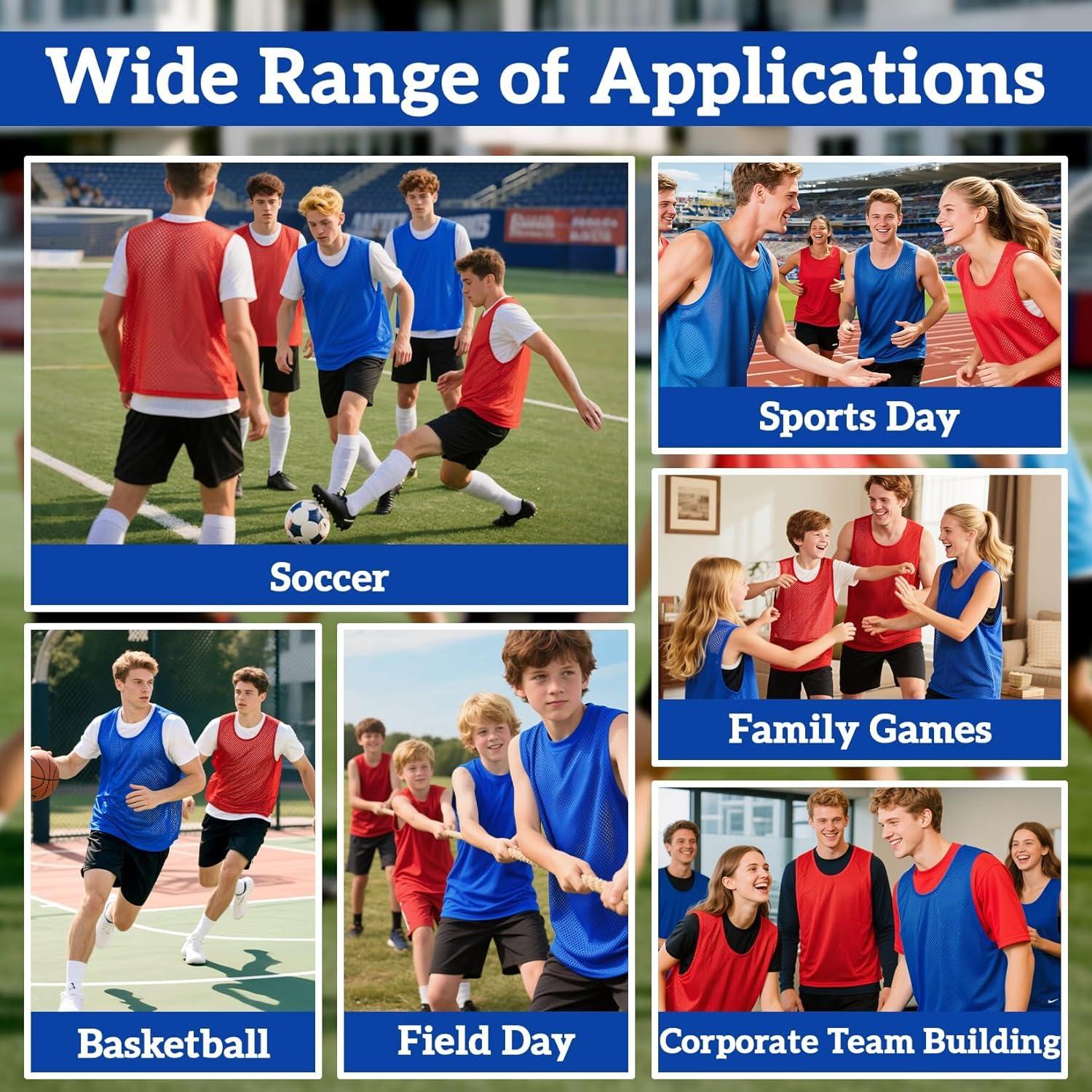 Set de 6 Pinnies de Fútbol RAINFLOW para Niños y Adultos