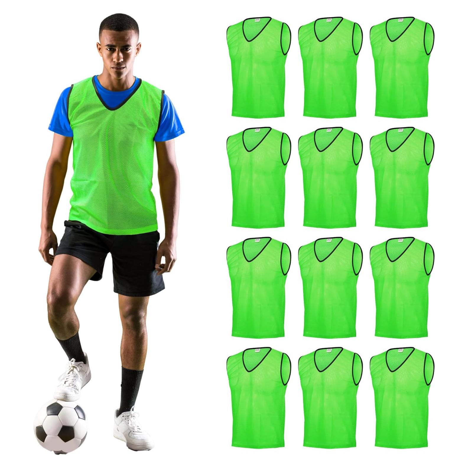 Pinnies GSI Sports - Paquete de 12 Chalecos para Jóvenes/Adultos - 5 Colores