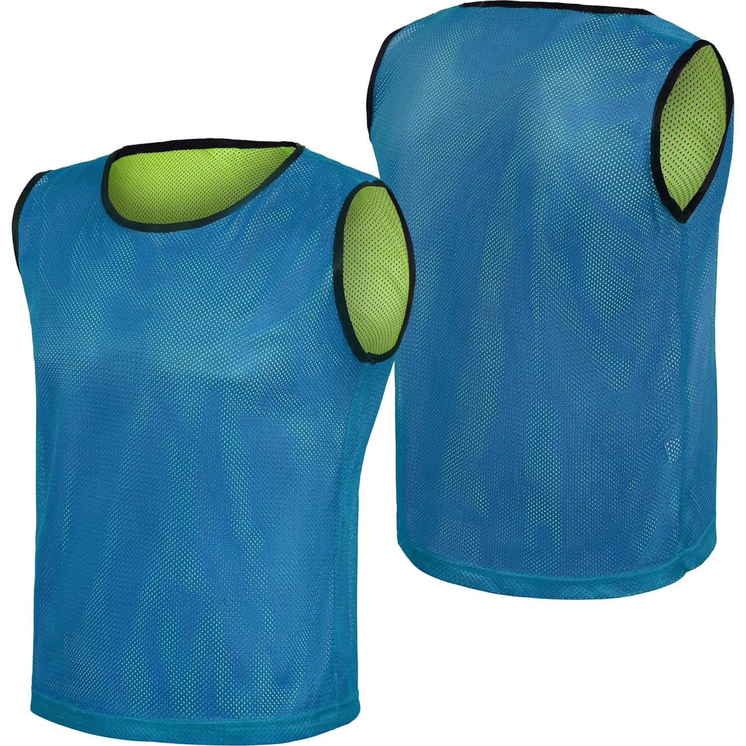 Camisetas de Baloncesto Reversibles 6 Paquete Mediano Amarillo/Azul