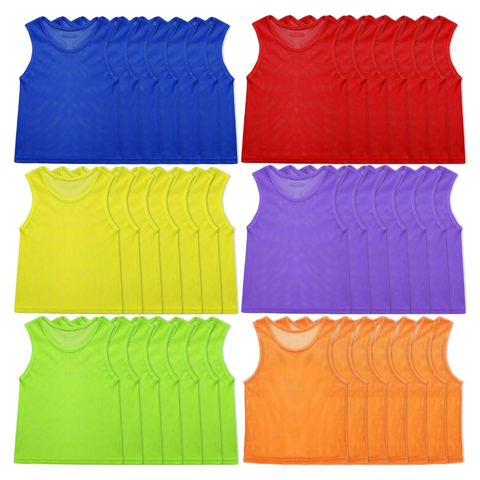 48 Chalecos de Entrenamiento de Malla Silicherry para Niños