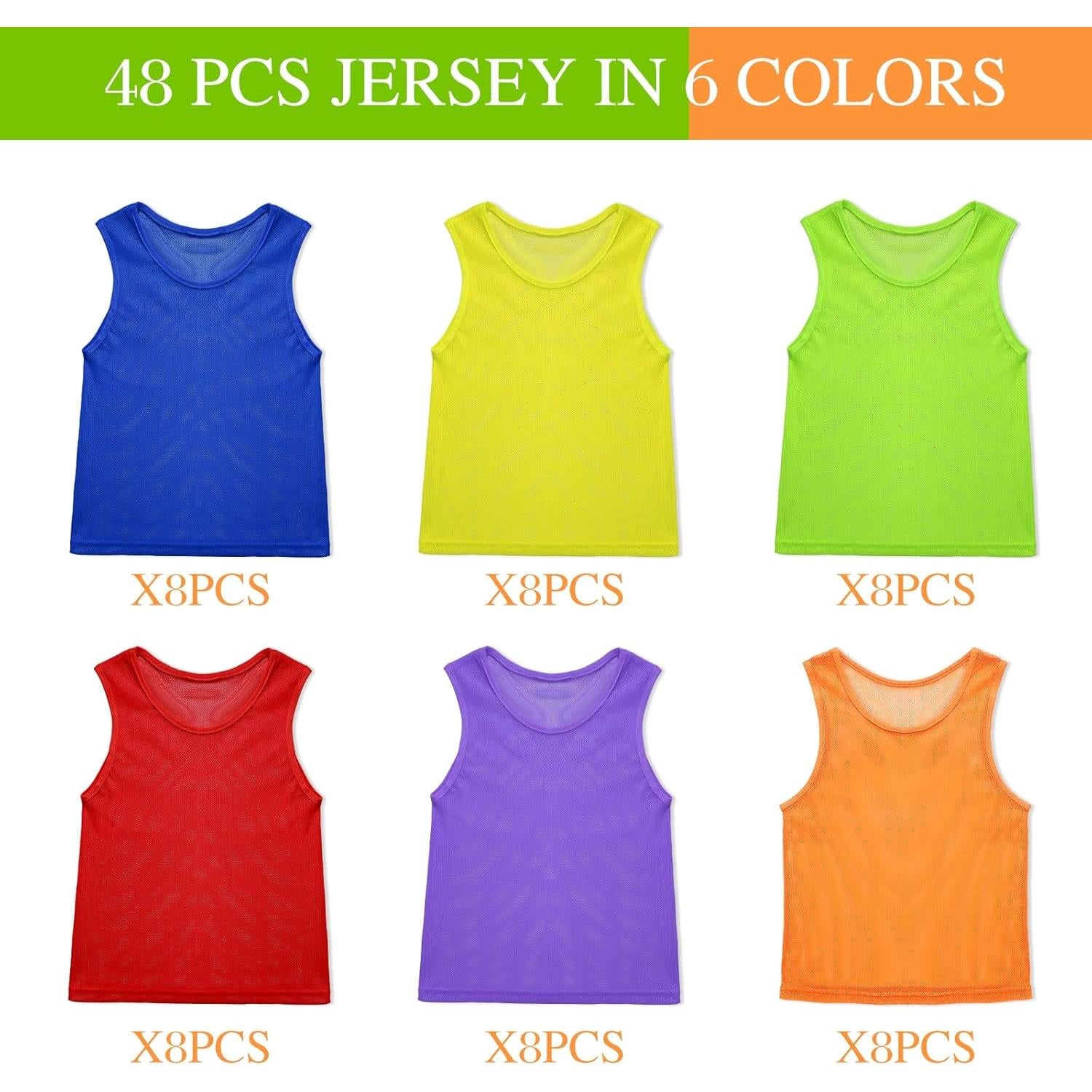 48 Chalecos de Entrenamiento de Malla Silicherry para Niños